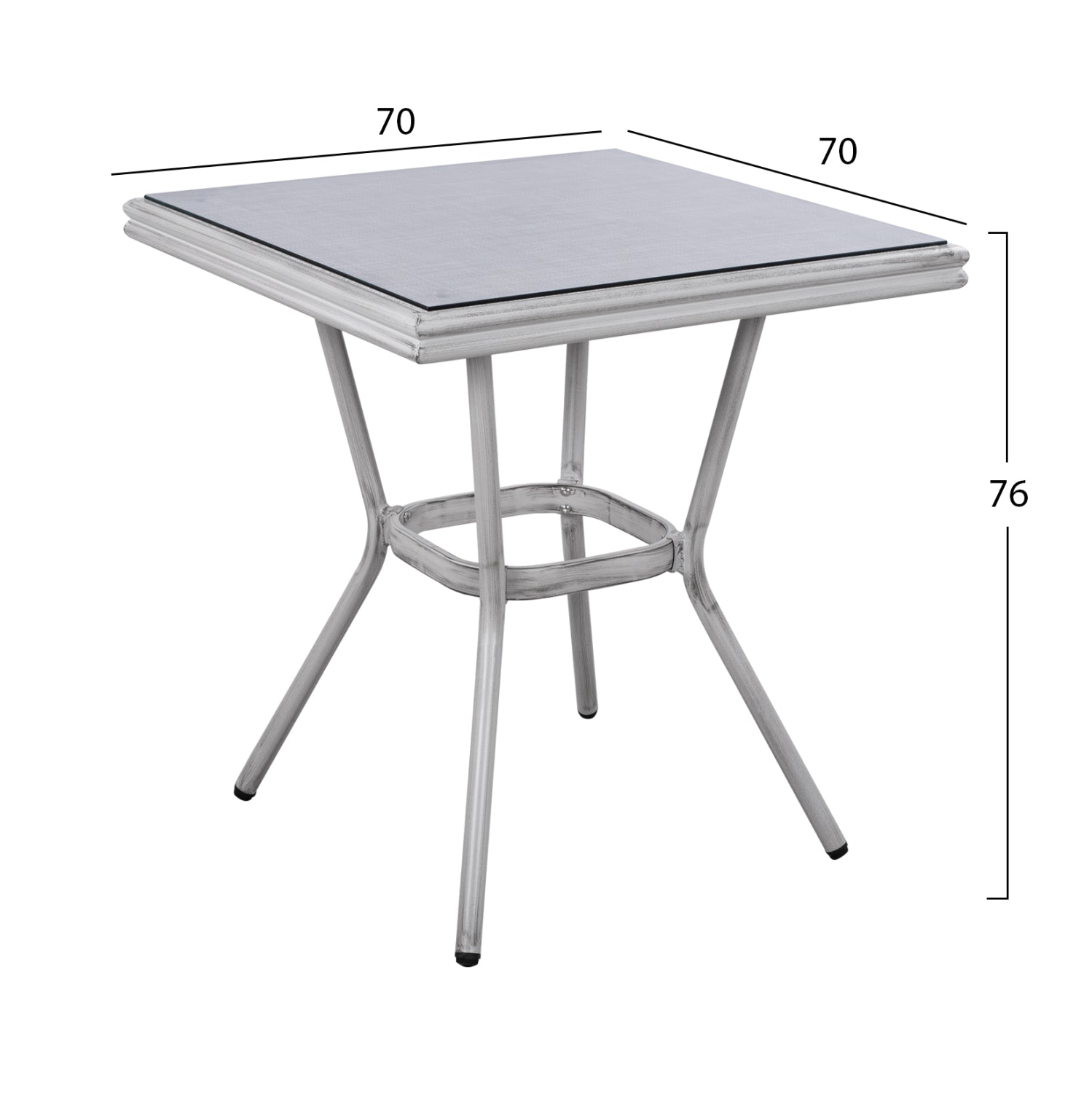 Градинска маса Харлоу 70x70 -алуминиева бял цвят
