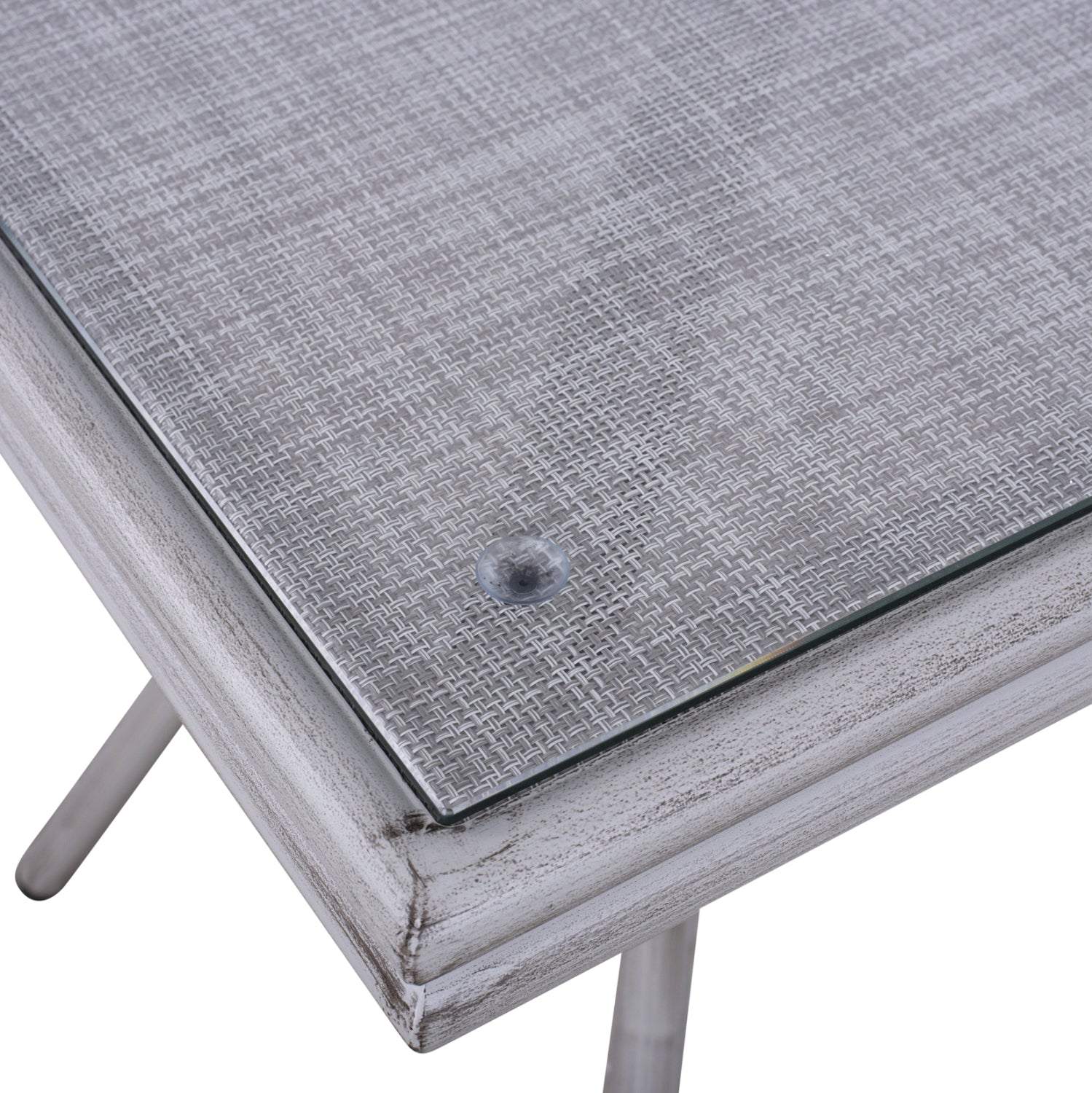 Градинска маса Харлоу 70x70 -алуминиева бял цвят