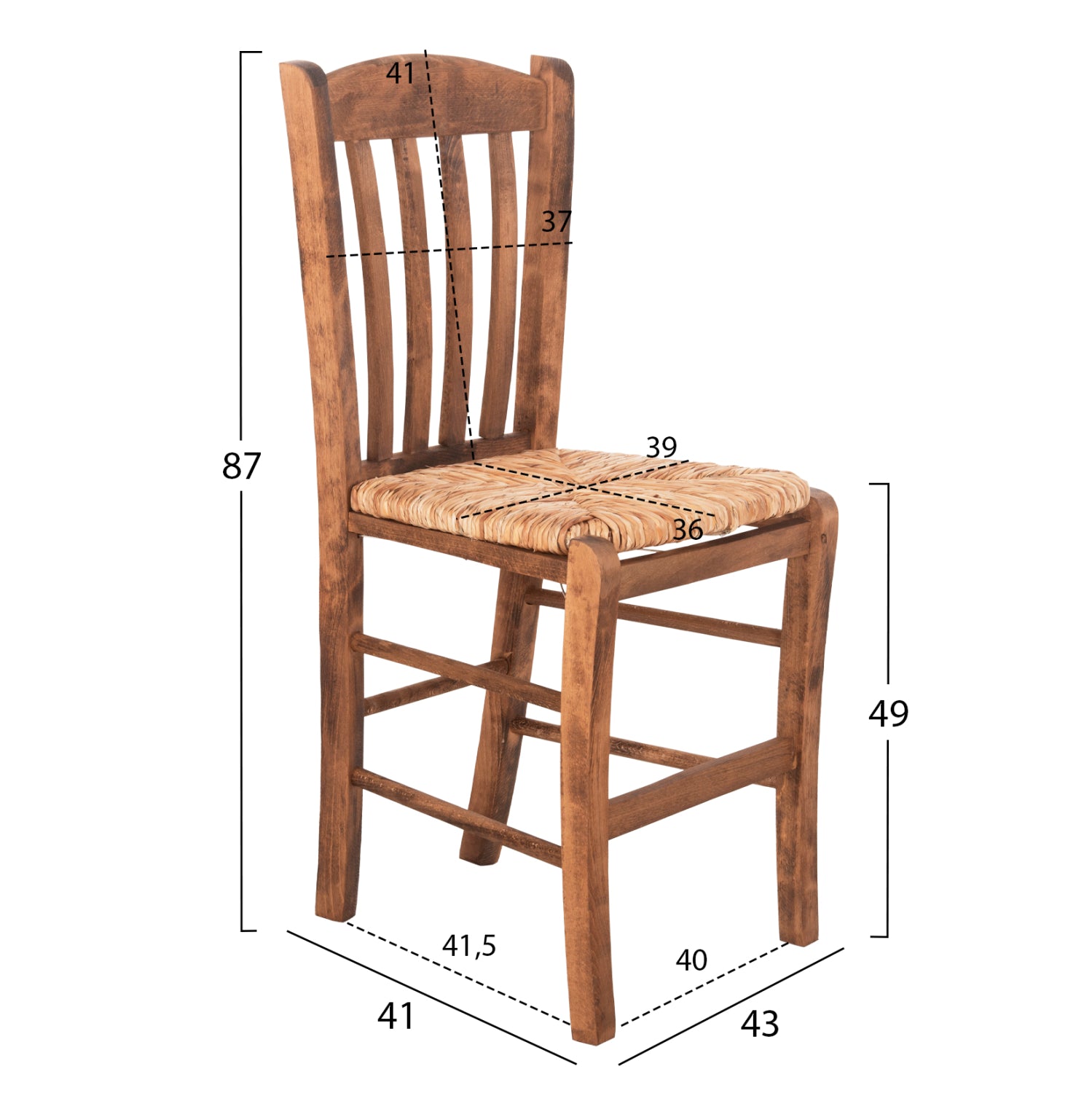 Стол Mонте КГ10383.01 орех цвят 43x41x87см