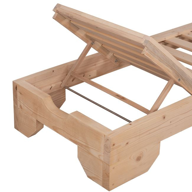 Шезлонг Македония от борова дървесина небоядисан 204x77.5x29 cm