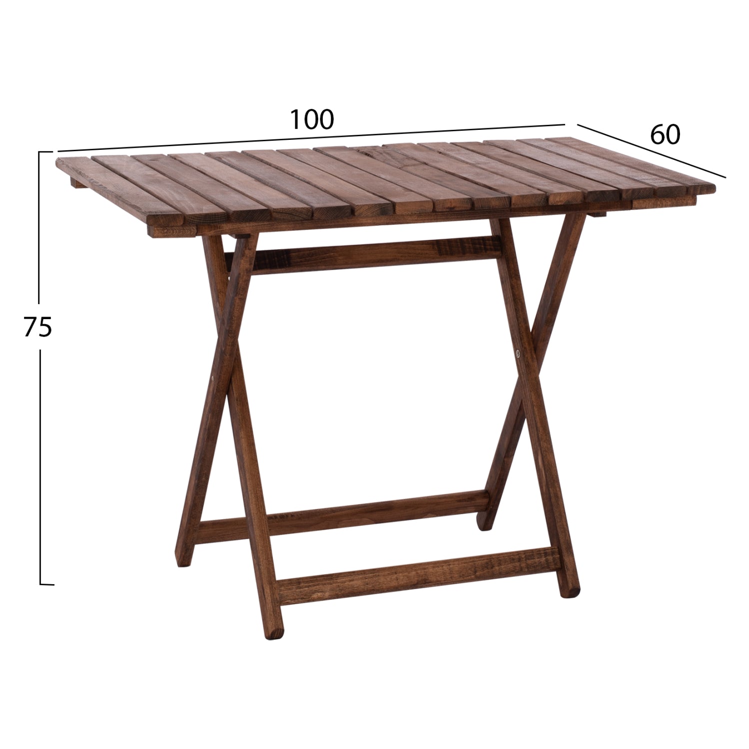 Сценична маса Lemnos, масивен бук,цвят орех, 100x60x75 см