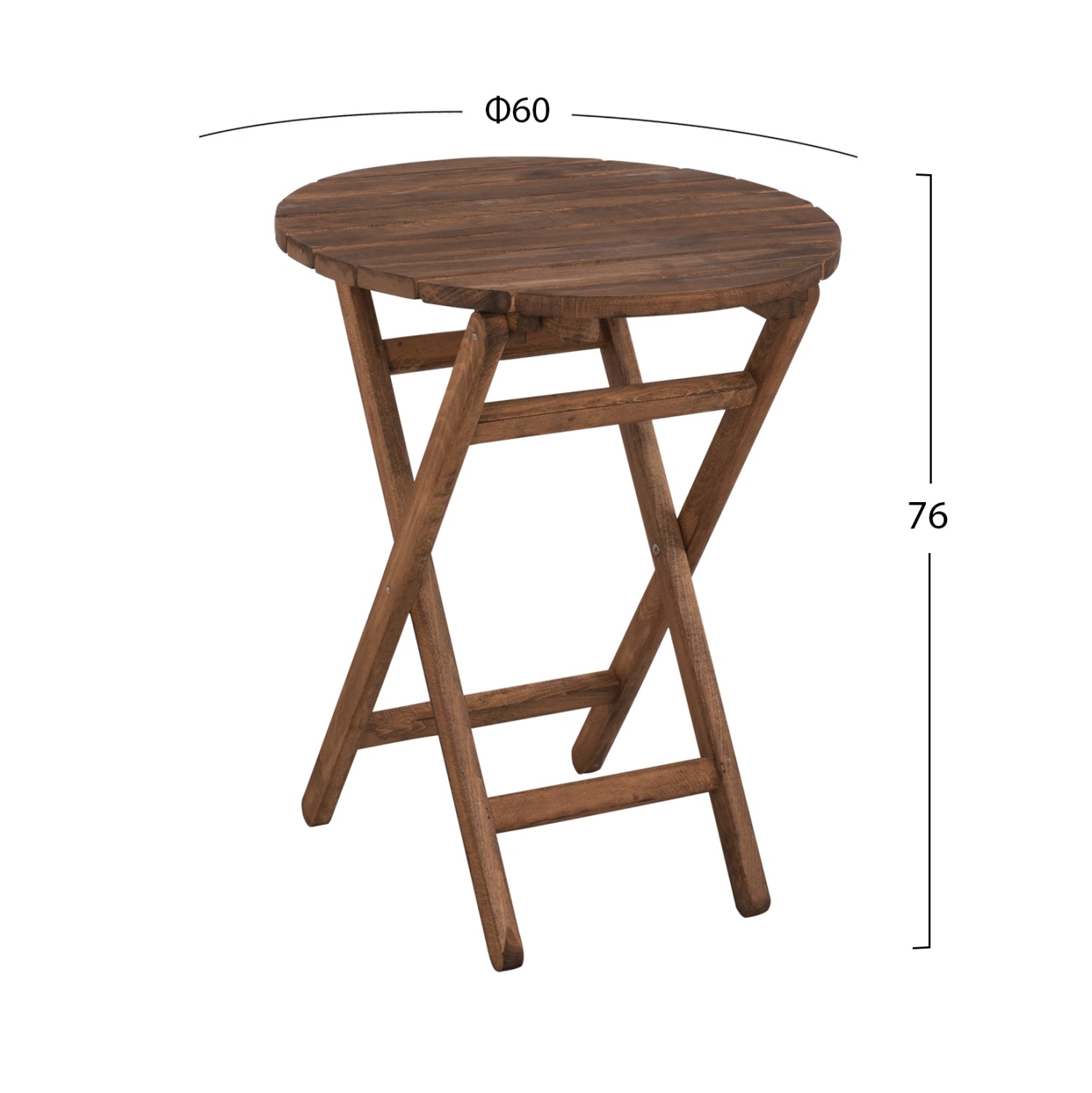 Маса Лимнос Φ60Χ76-цвят орех масивен бук