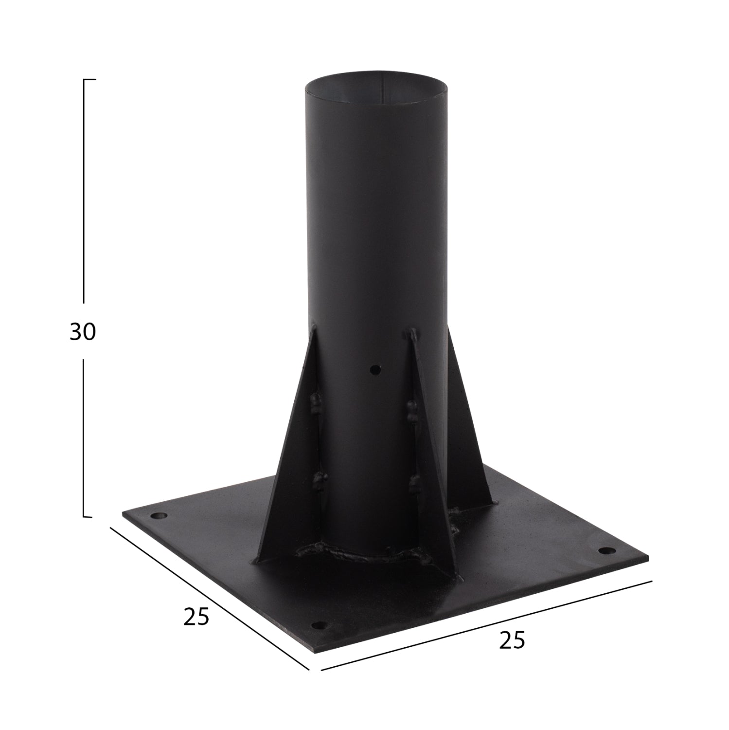 Черна квадратна основа за чадър метална  25x25x30в см, издръжлива
