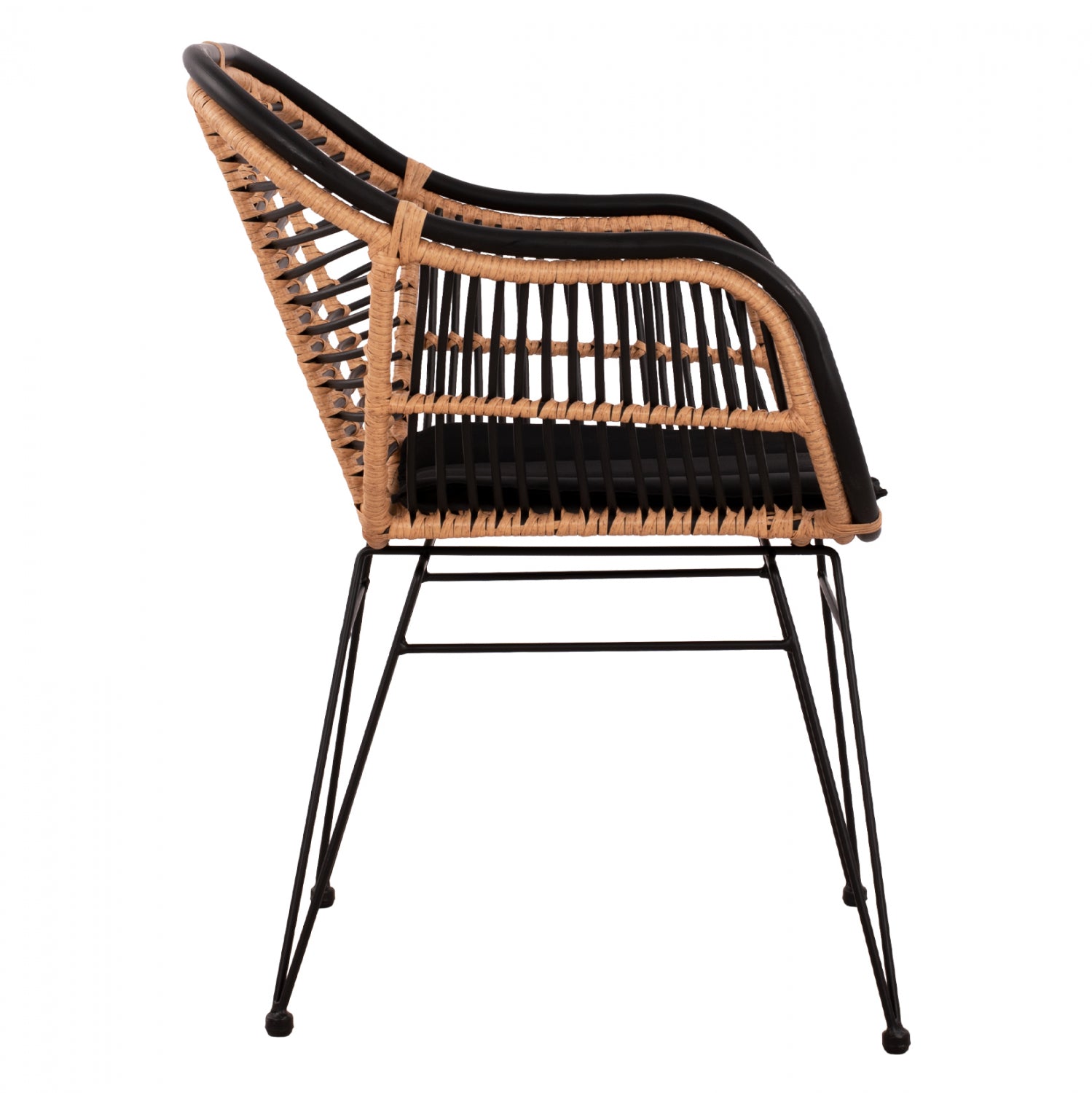 Кресло Алегра цвят бежов-черен 58x59x81