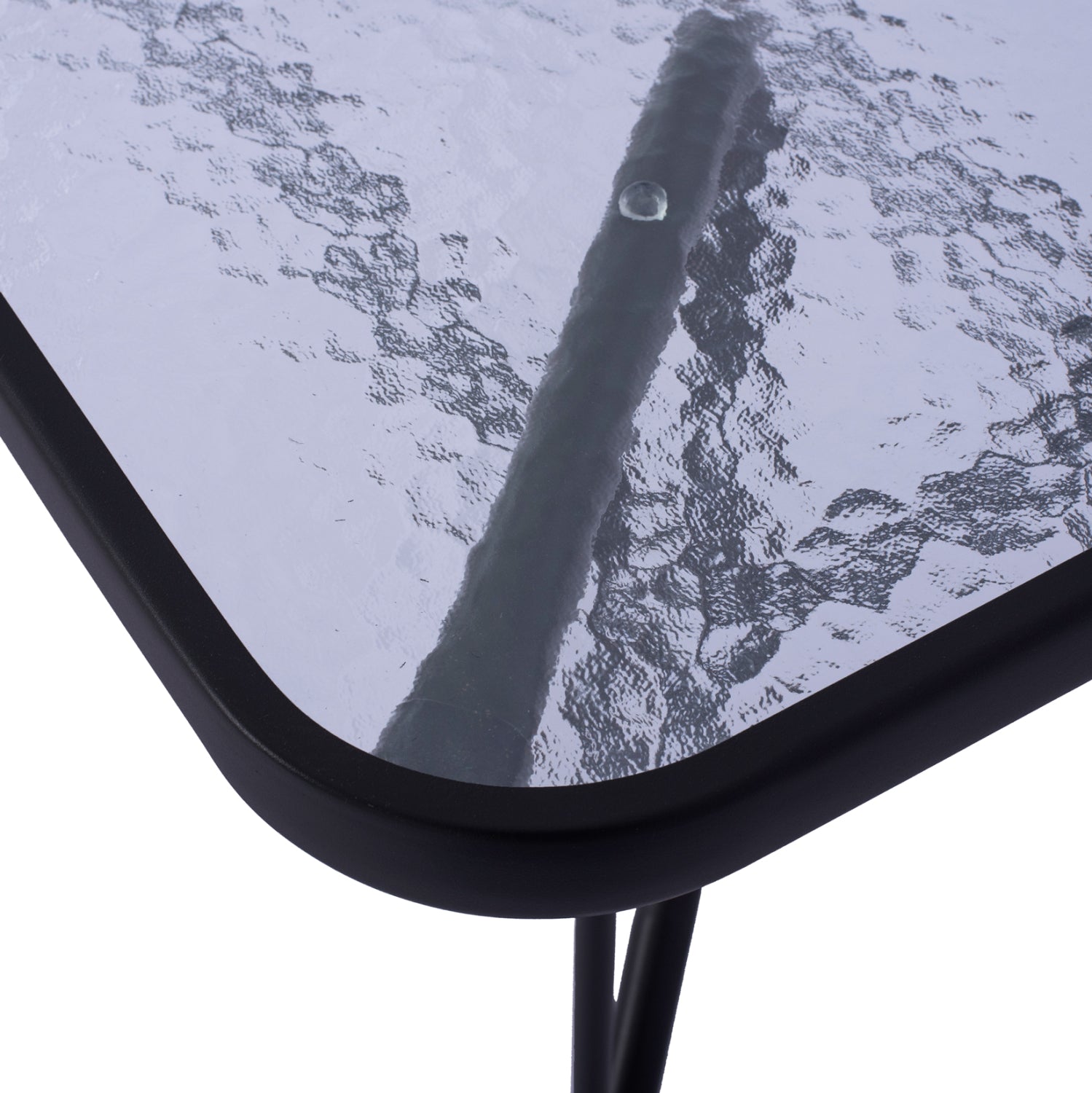 Маса Адам 120x70 -тъмно сив цвят метал/стъкло