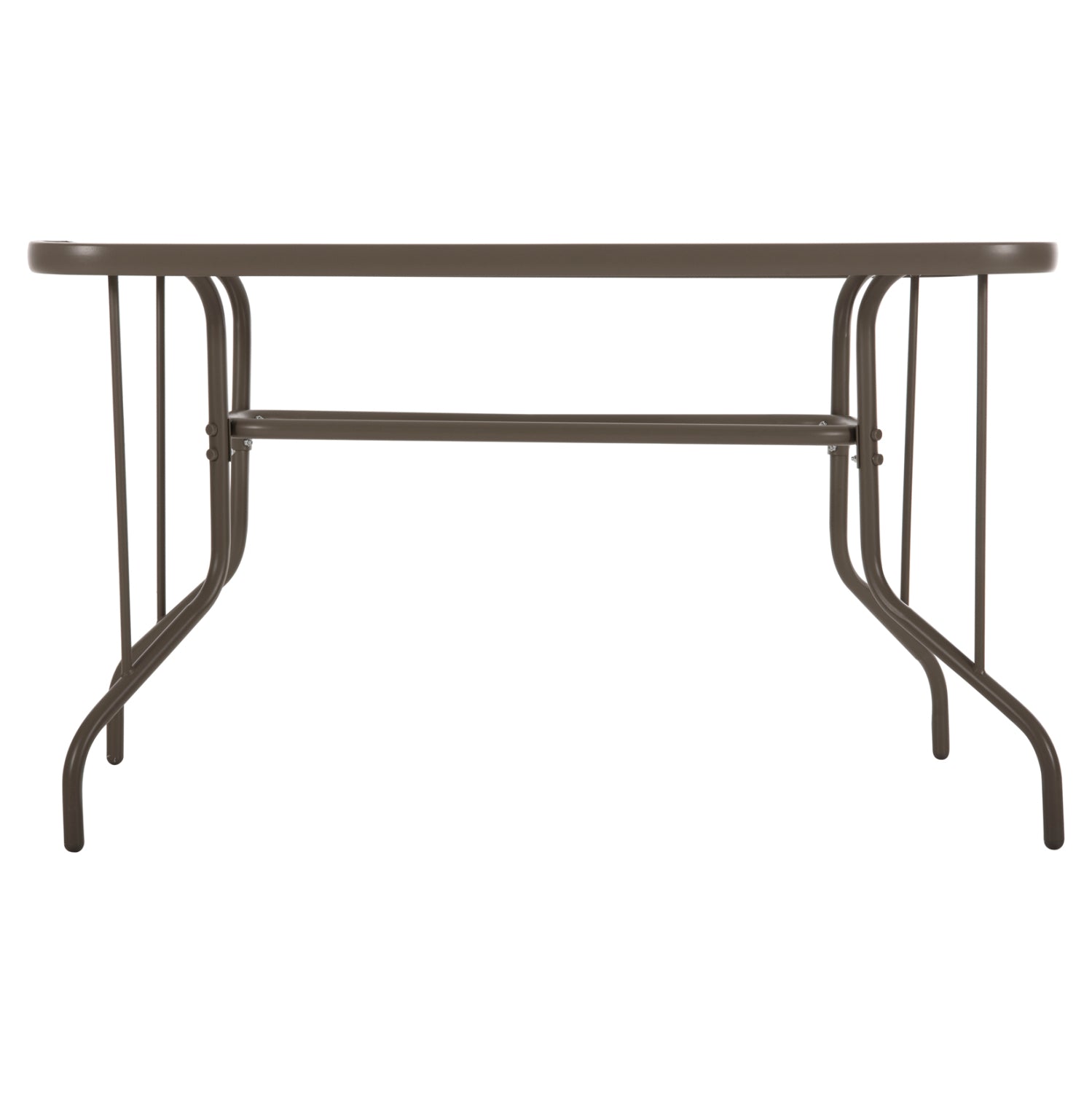 Метална маса Адам шампанско със стъклена повърхност 120x70x71см