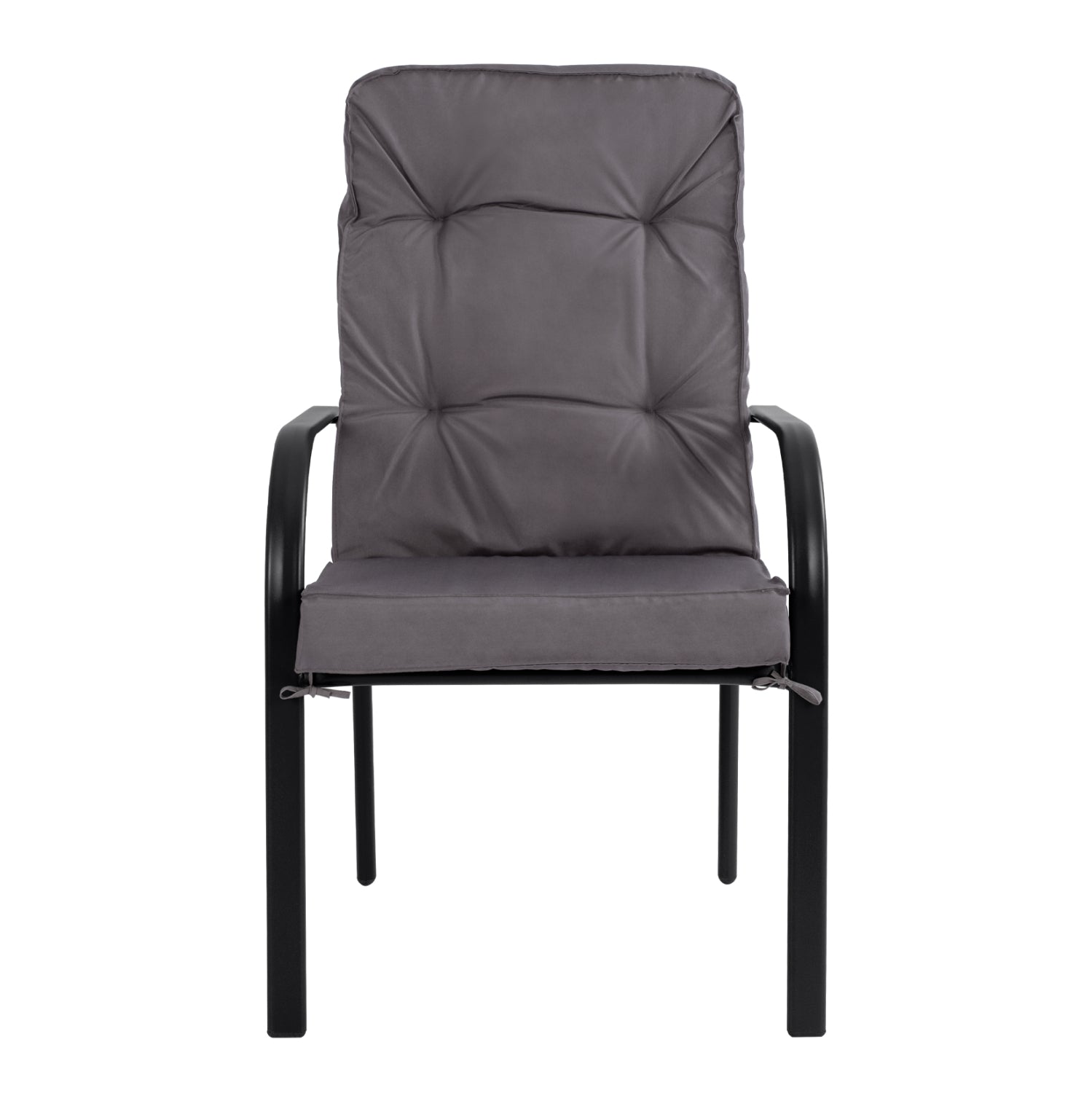 Метален стол Ендика в сив цвят с възглавница 60x71x105в см