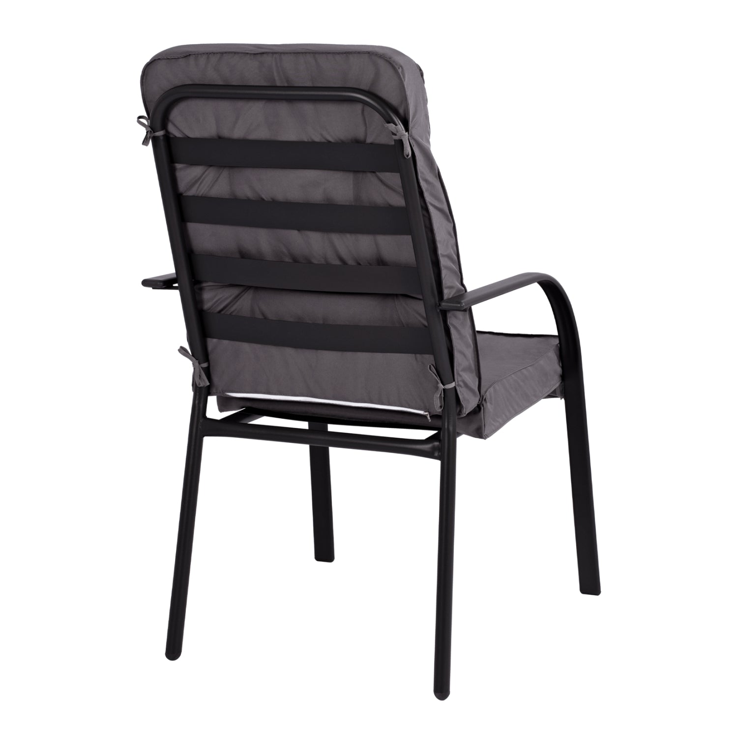 Метален стол Ендика в сив цвят с възглавница 60x71x105в см