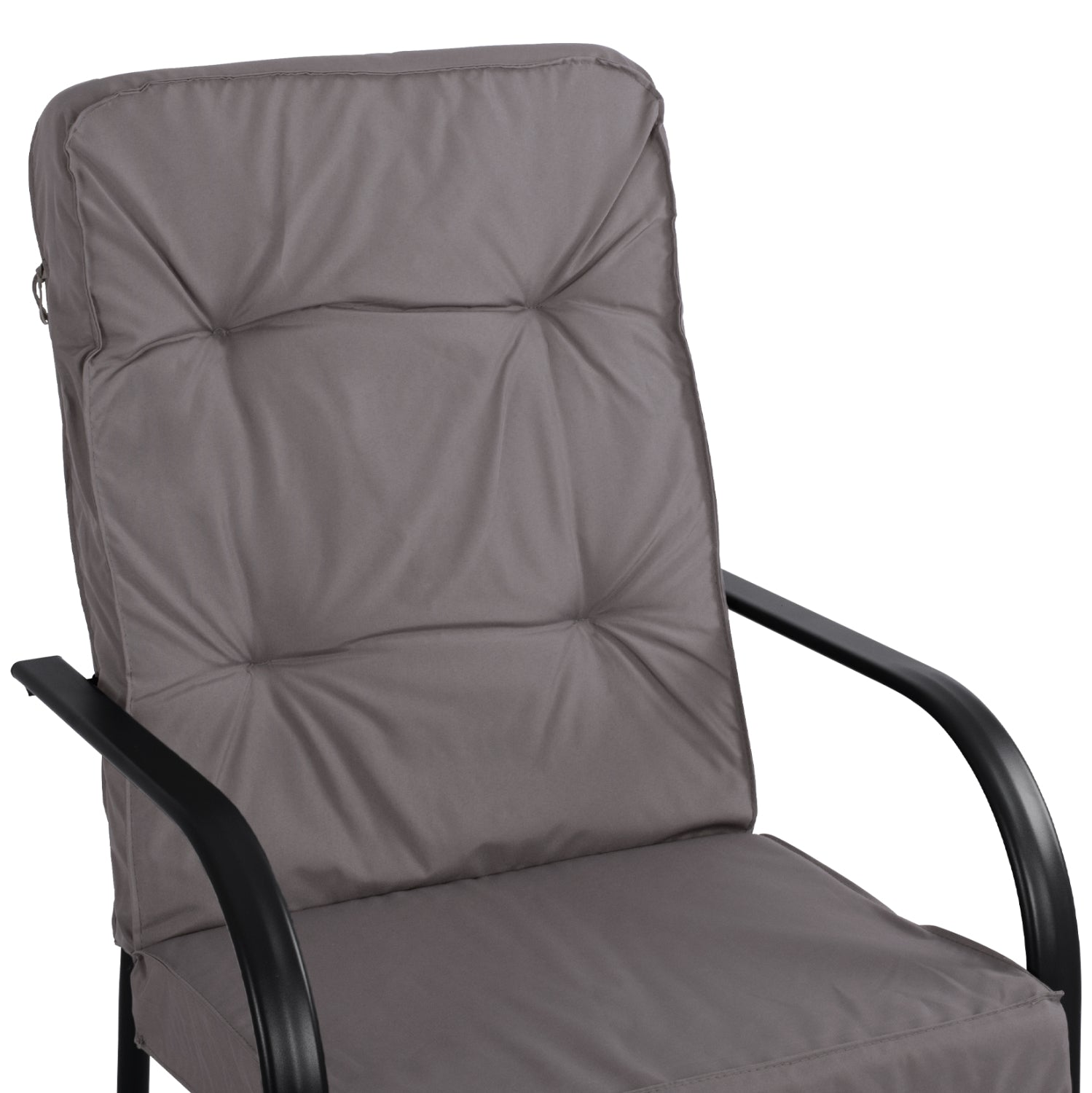 Метален стол Ендика в сив цвят с възглавница 60x71x105в см