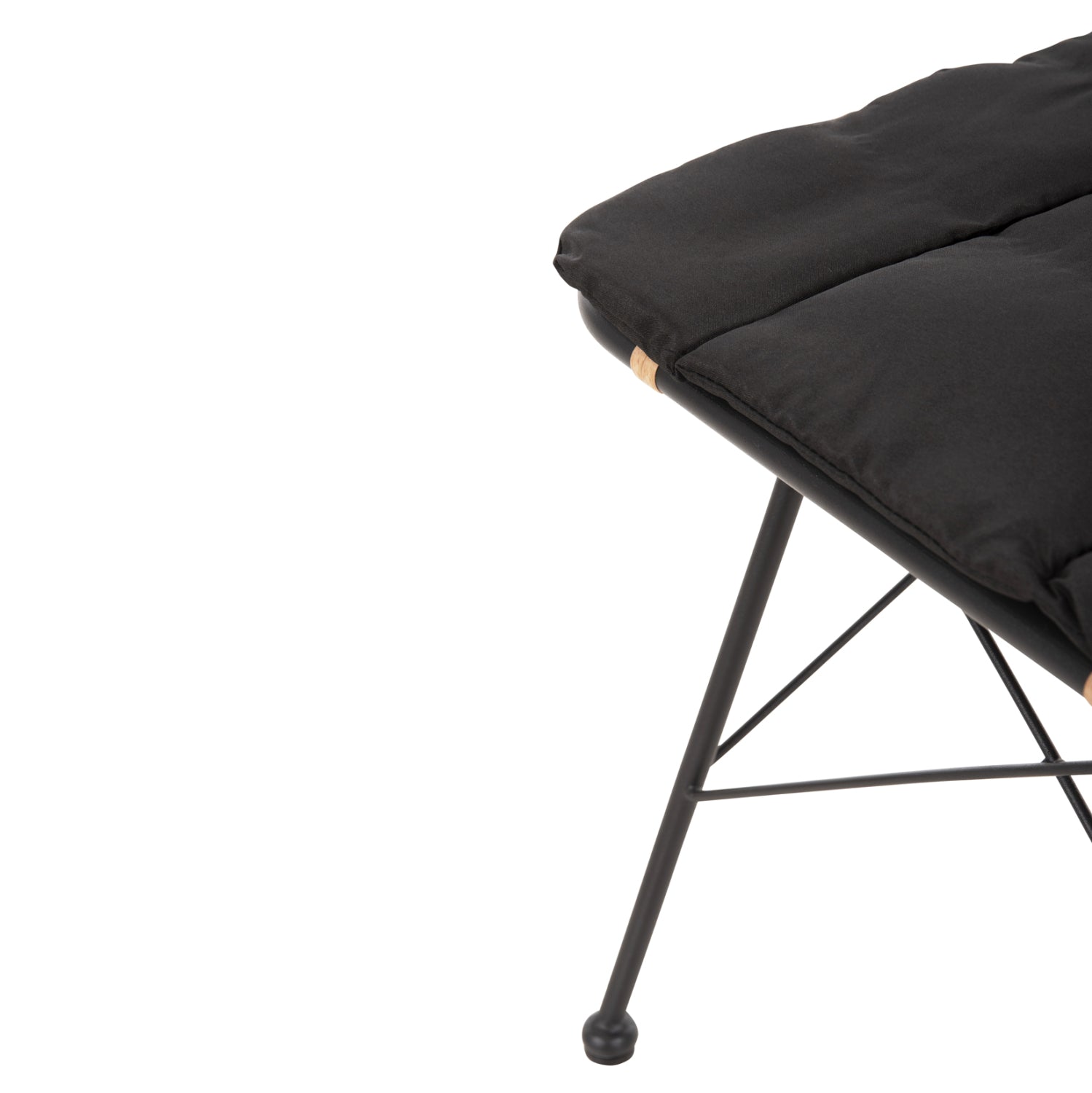 Метален стол Алегра от ракита бежово-черен 51x54x84см