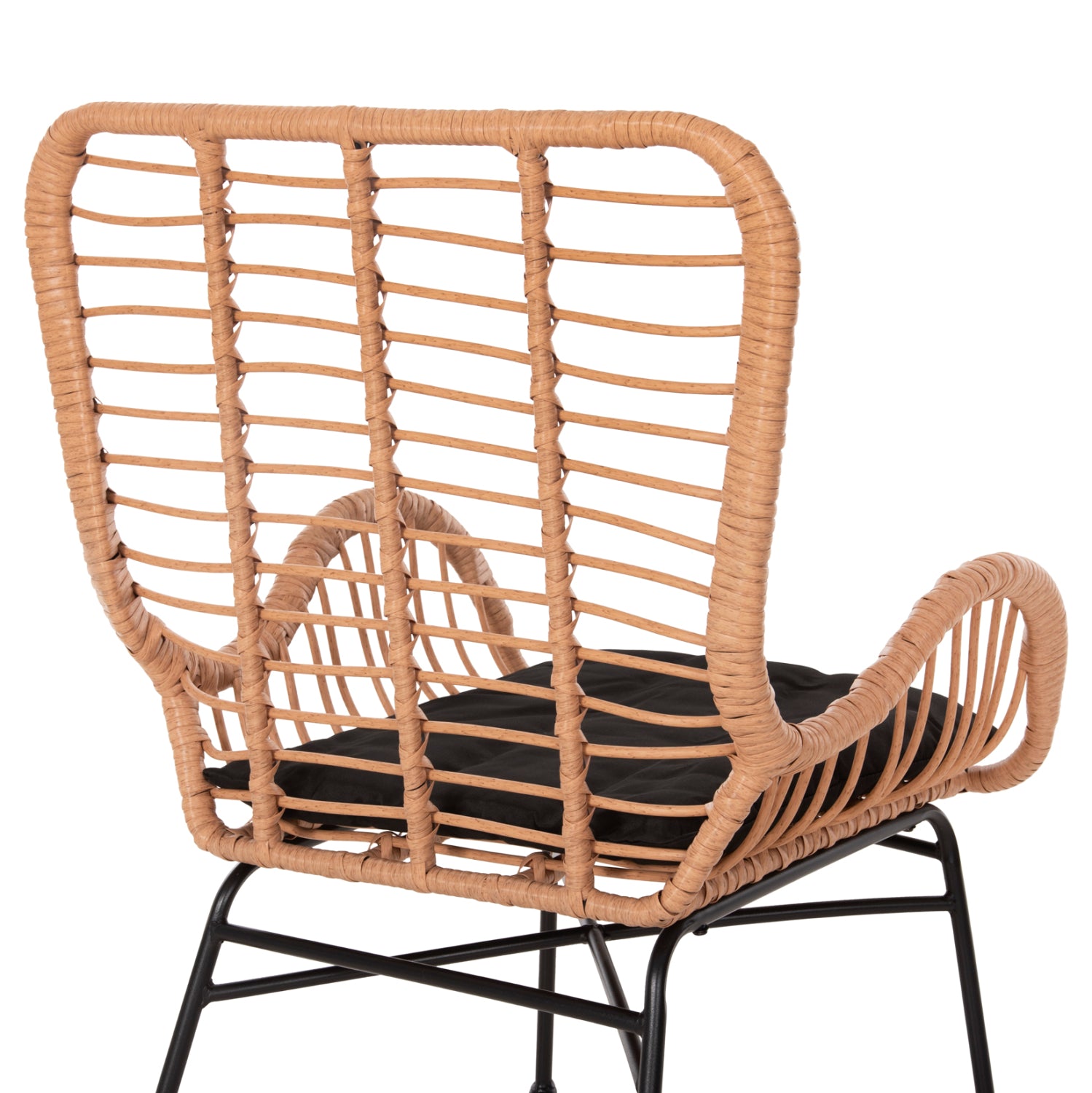 Фотьойл Bergere , бежово-черен метал, 66x59x90см