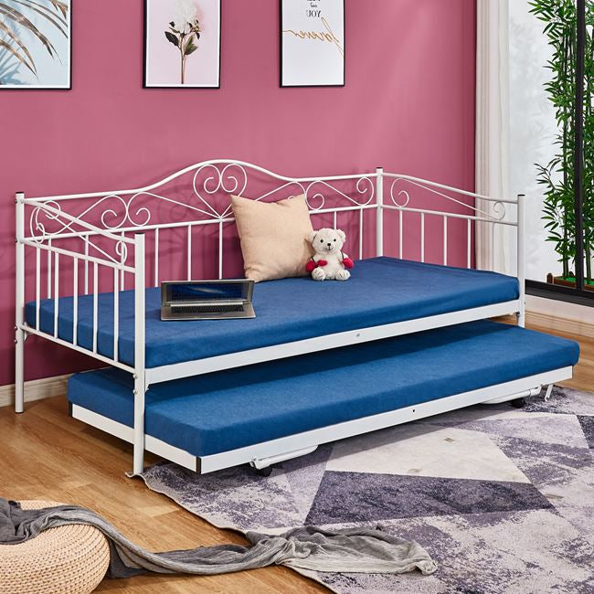 Разтегателен диван-легло MAEKO бял цвят 90x190см