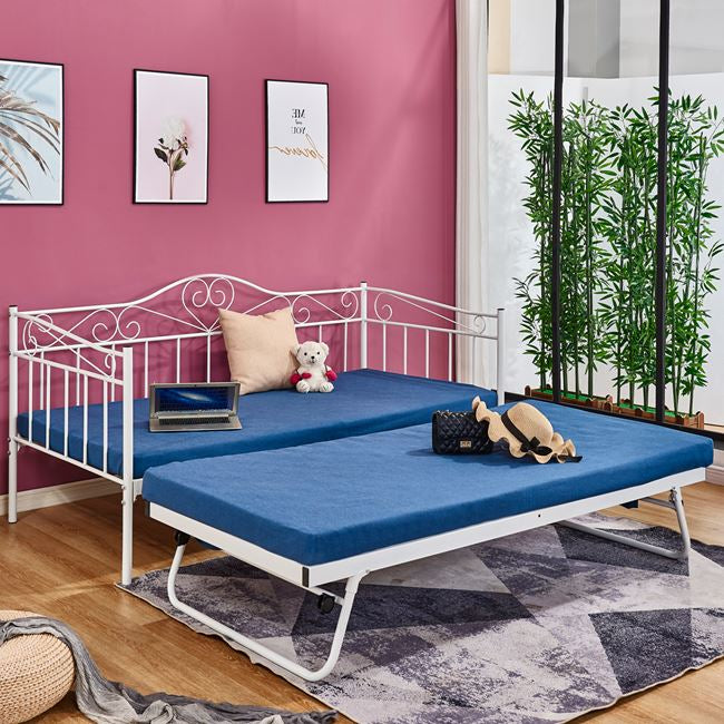 Разтегателен диван-легло MAEKO бял цвят 90x190см