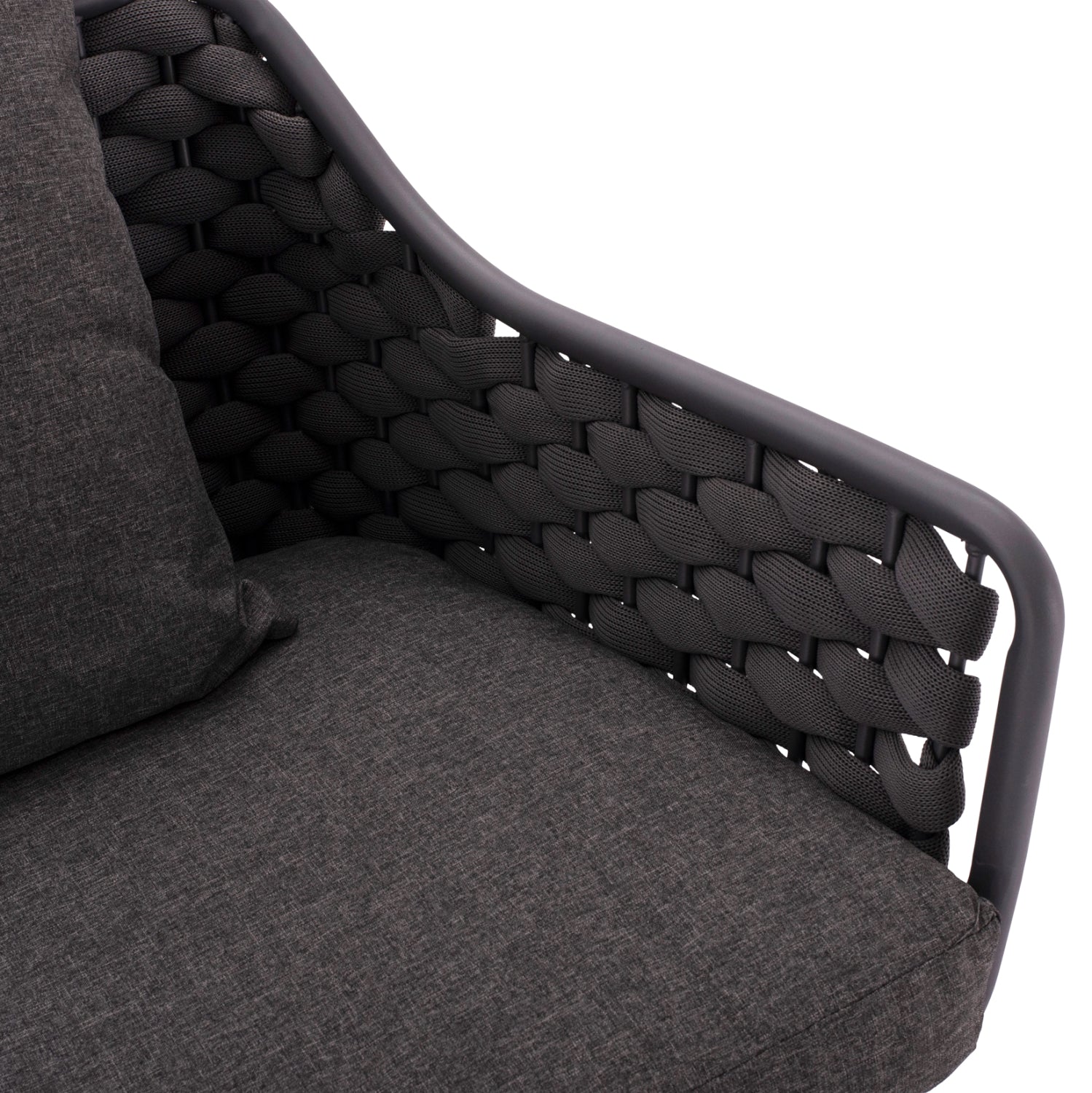 Градински сет Скайли 4 бр сив цвят диван ,2 кресла и маса 100x60x44 см.