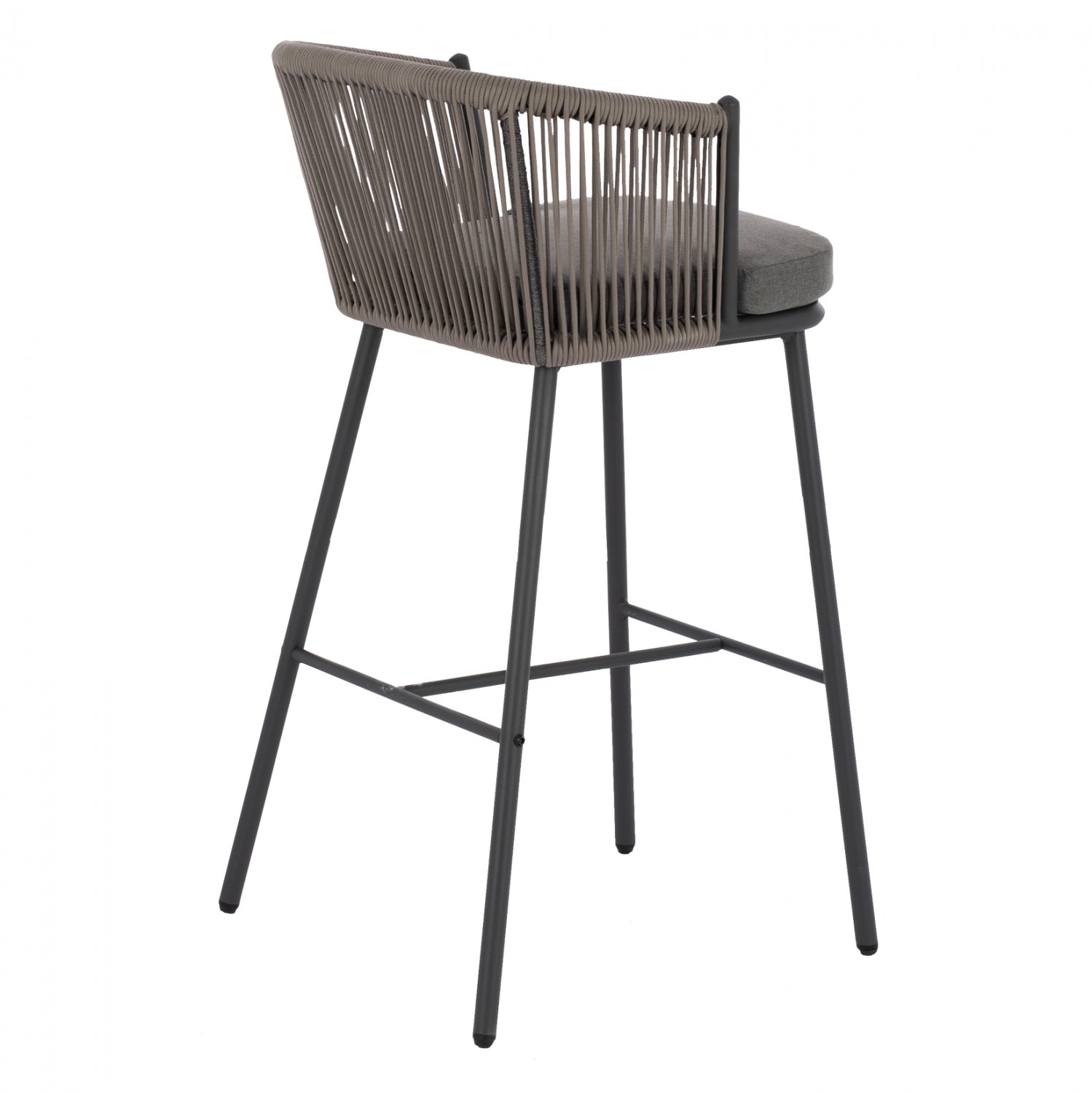 Бар стол BROGAN плетено въже в сив цвят