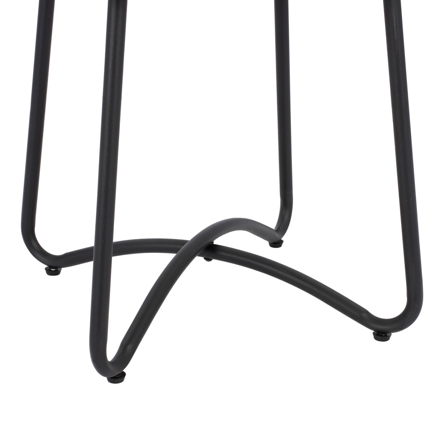 Маса Алегра 50х50 /48.5см-бежов ратан-черен цвят метал