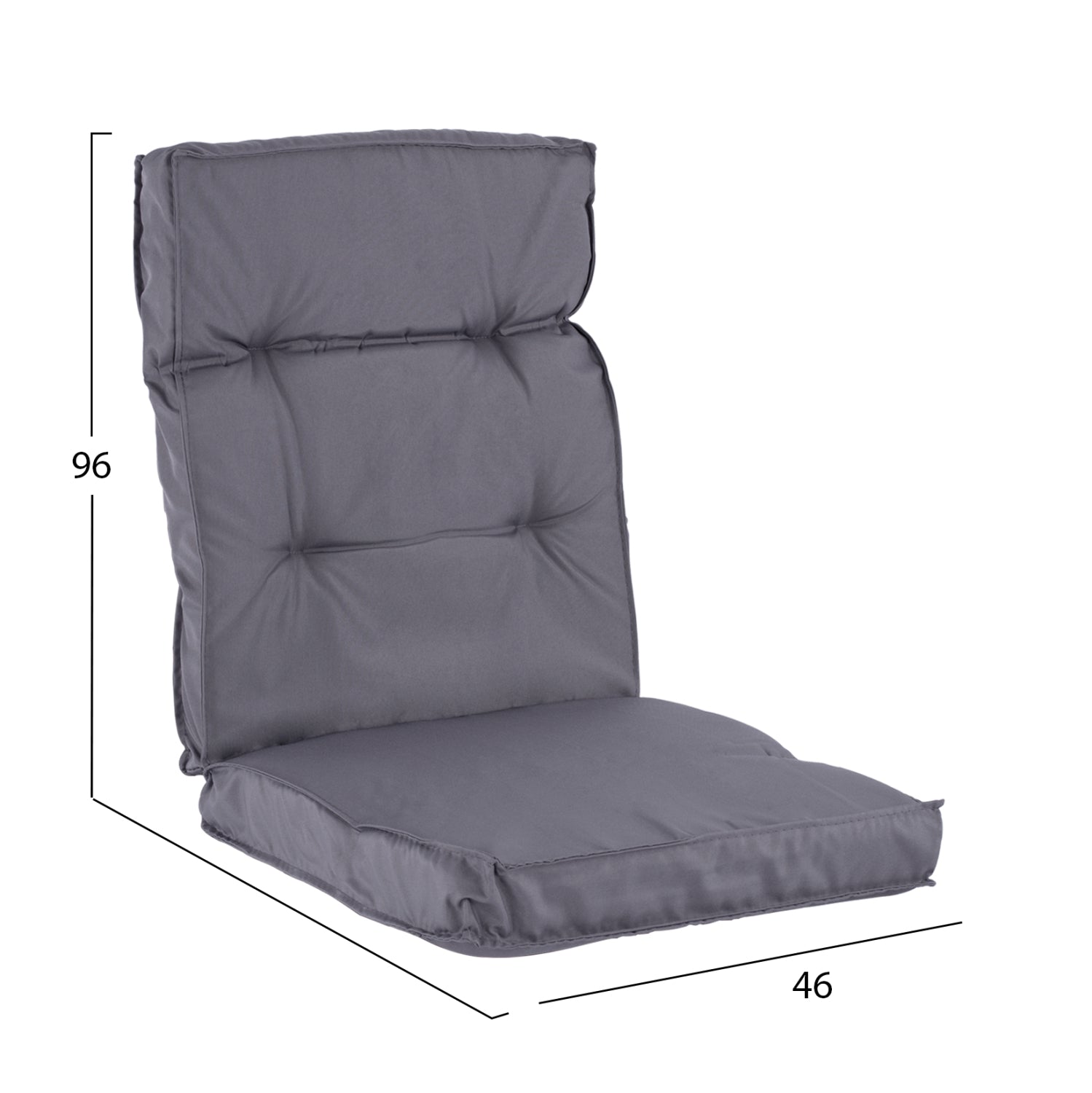 Възглавница сив цвят 100x46x7