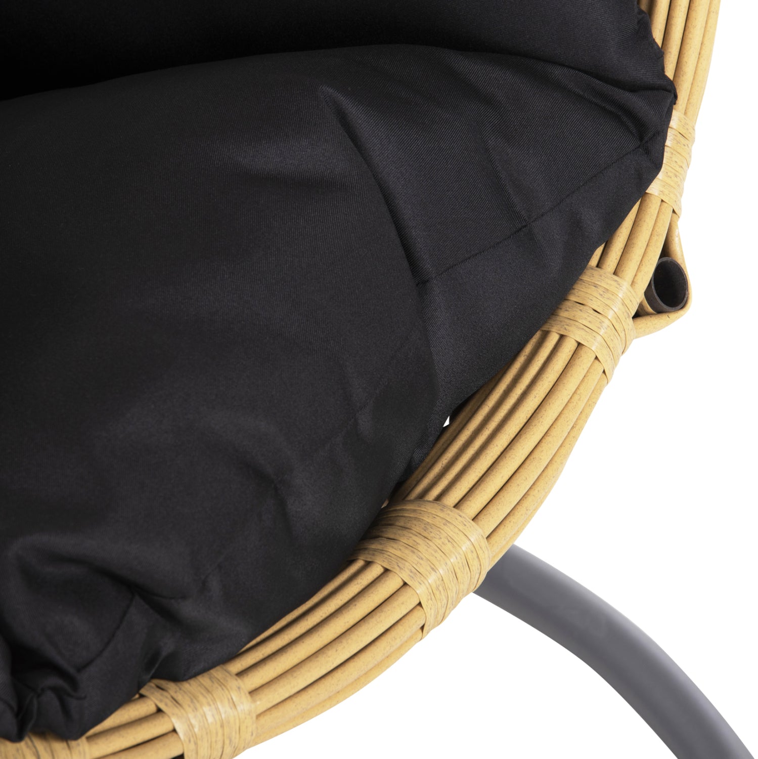 Градинска люлка с подложка за крака GRACIE бежово--сиво, метална рамка φ104x200см