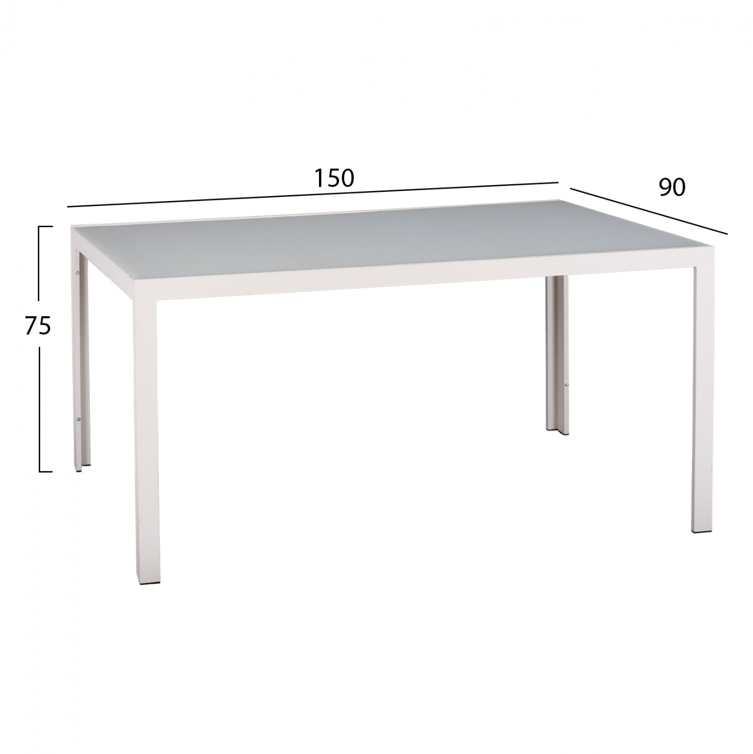 Градински комплект SAGA 5бр с маса 150x90 и алуминиеви столове с полидърво /бял КГ11706.01