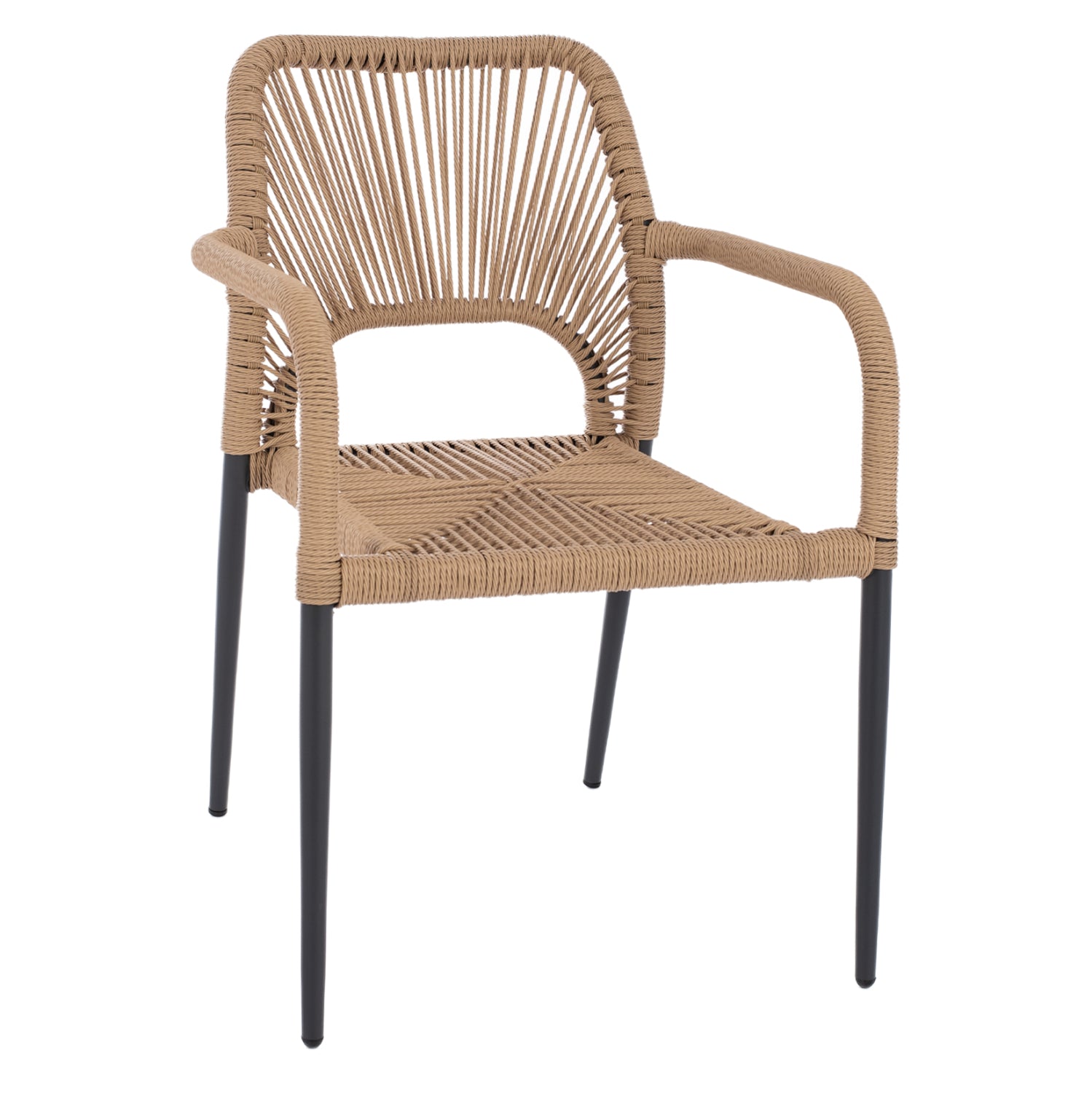 Кресло NOJO цвят натурал-черен 55x63x82