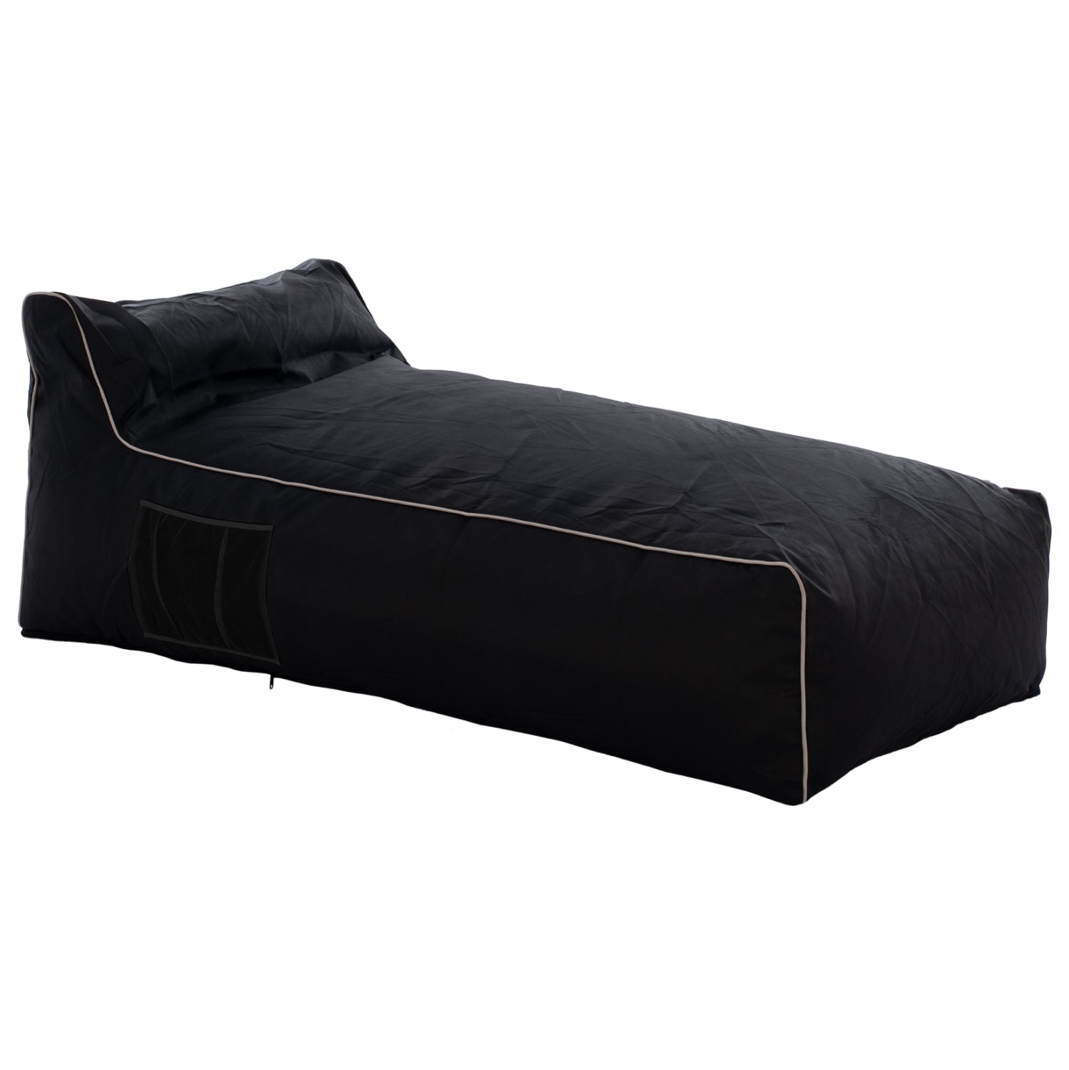 Пуф 100% водоустойчив Аделин черен цвят 190x80x40-60