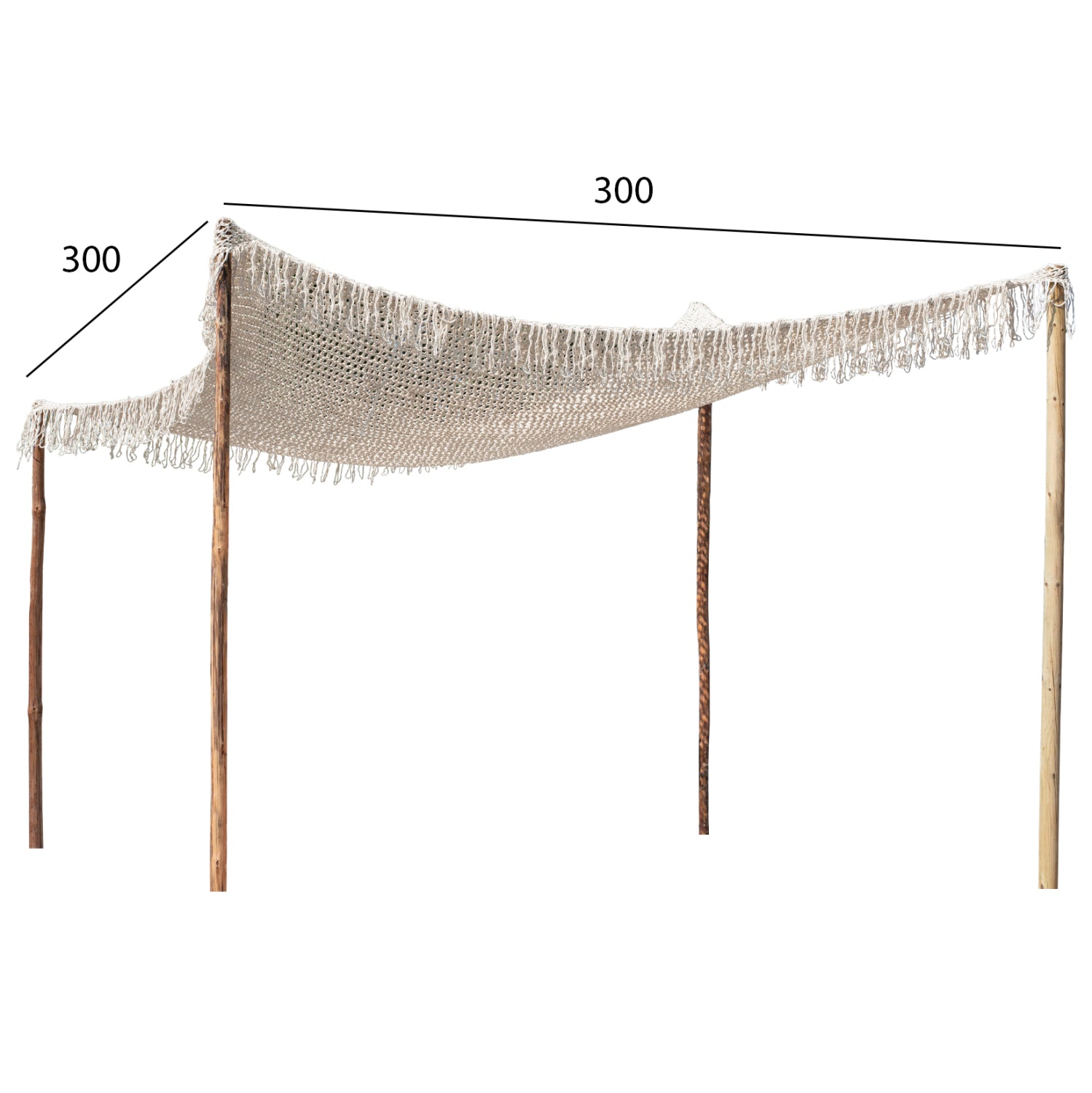 Сенник от мекраме 3/3м бежов цвят