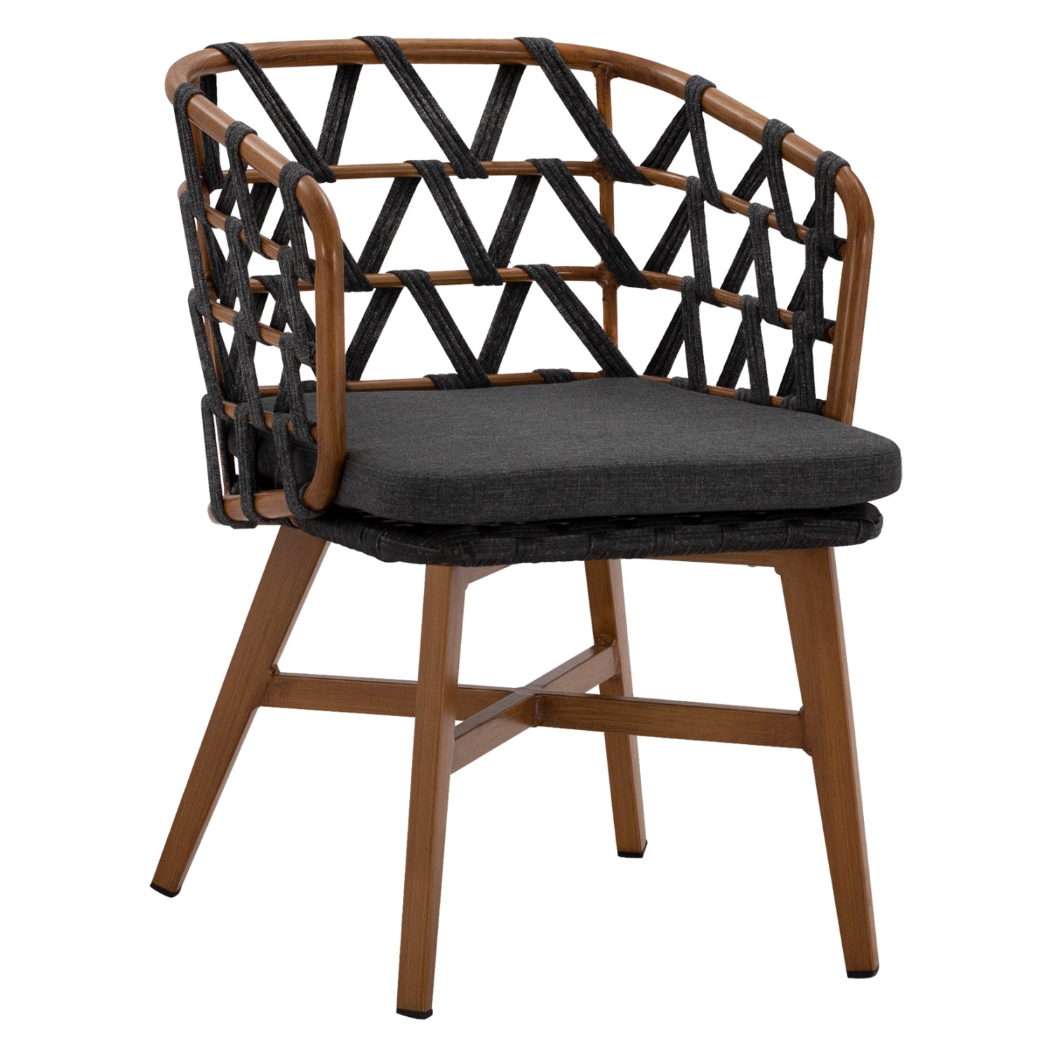 Кресло Рико цвят кафяв-тъмно сив 58x59x78