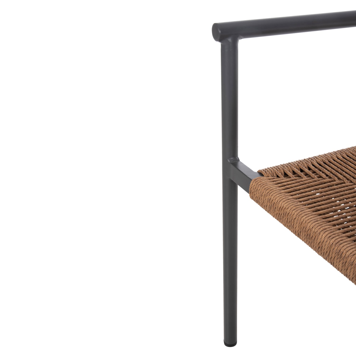 Алуминиев стол STER цвят антрацит -бежов ратан 55.5x53x78см.