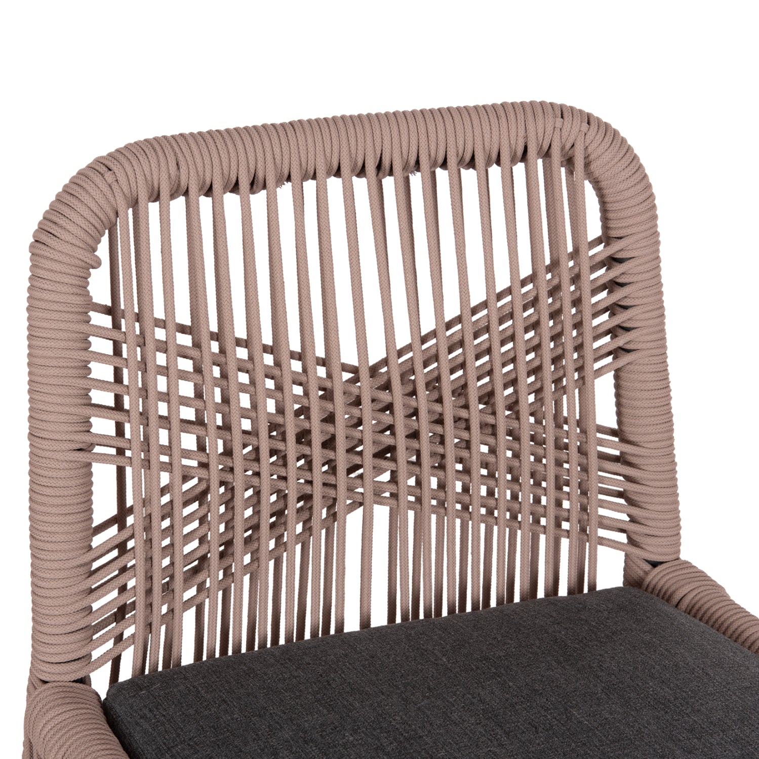 Бар стол Howard антрацит, алуминий - бежово, с въже, 47.5x55x94.5 см