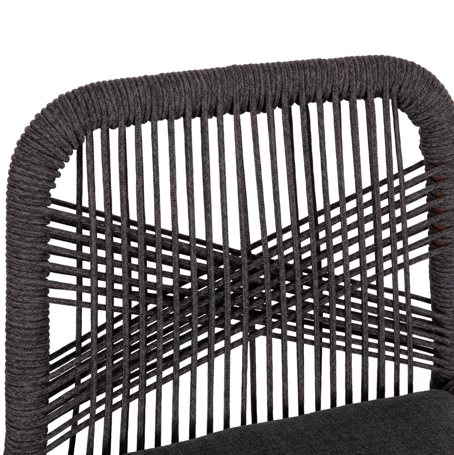 Бар стол Howard, средно кафяв, алуминиев - тъмносиво въже, 47.5x55x94.5 см