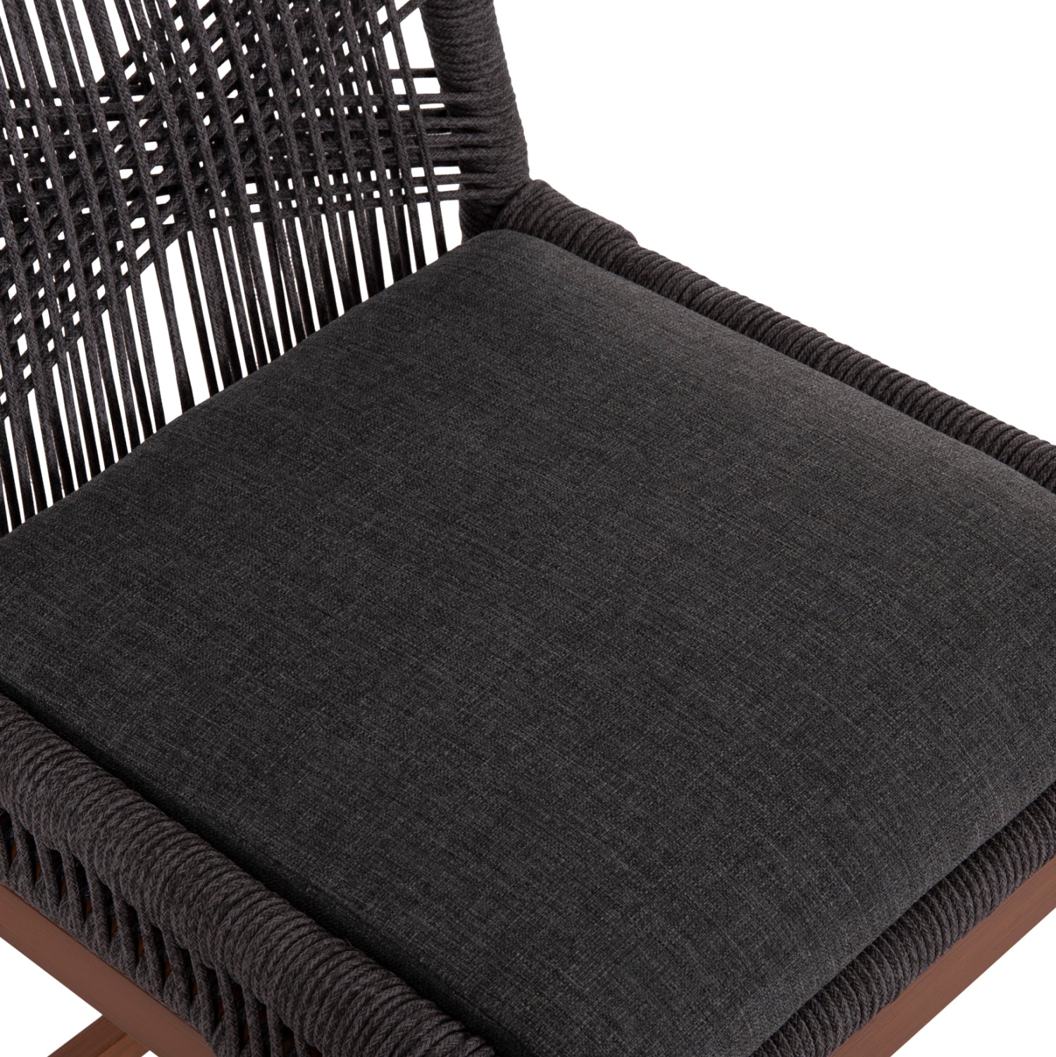 Бар стол Howard, средно кафяв, алуминиев - тъмносиво въже, 47.5x55x94.5 см