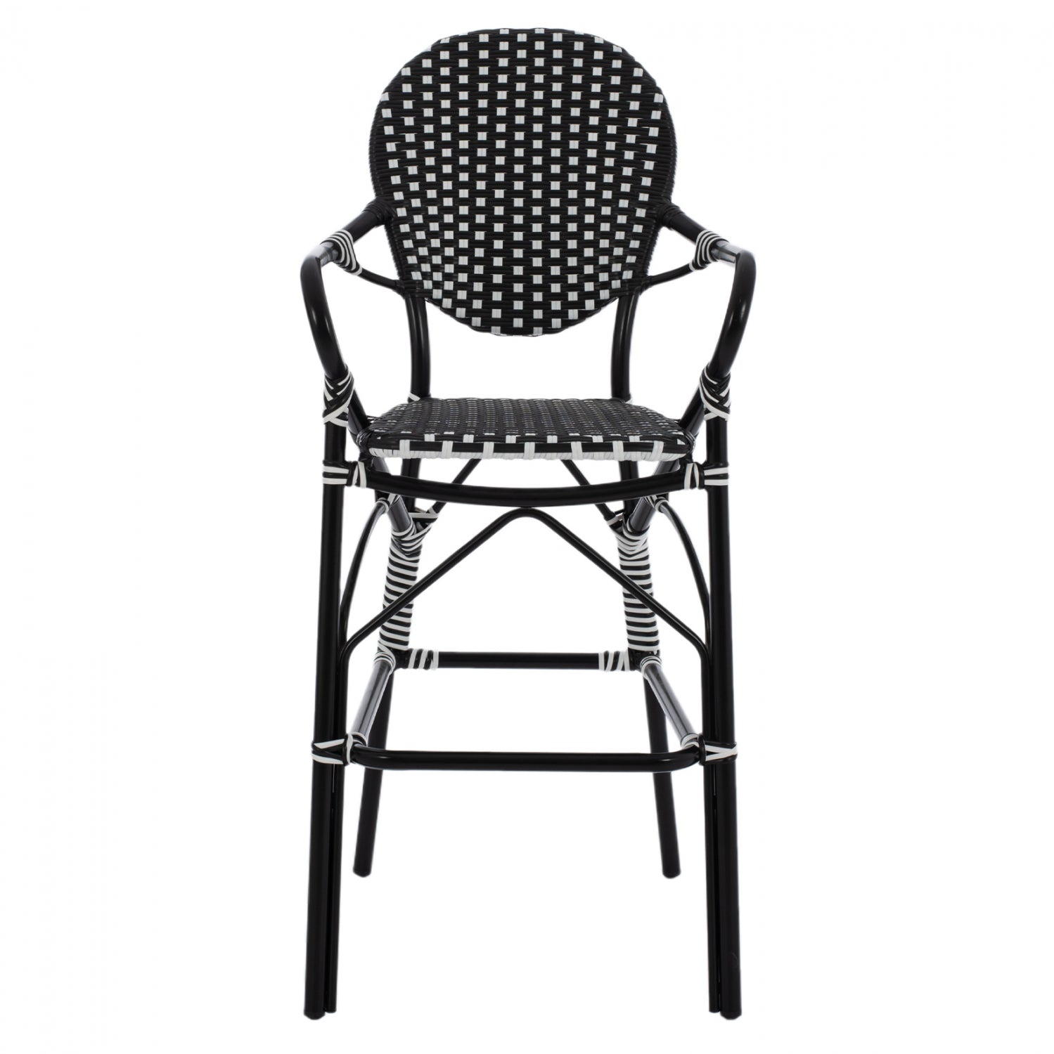 Бар стол Бамбо черно-бял цвят 56x60x126