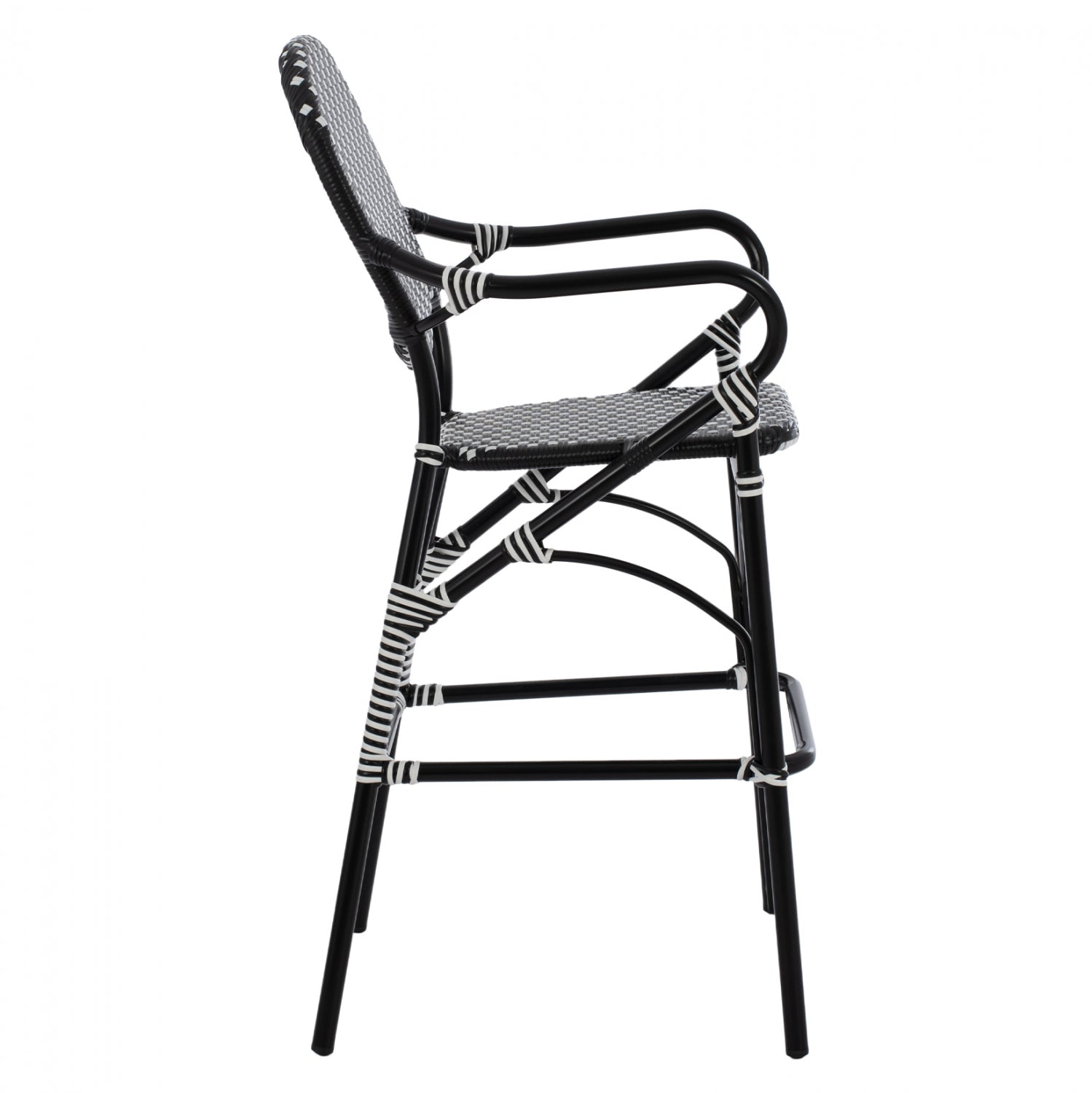 Бар стол Бамбо черно-бял цвят 56x60x126