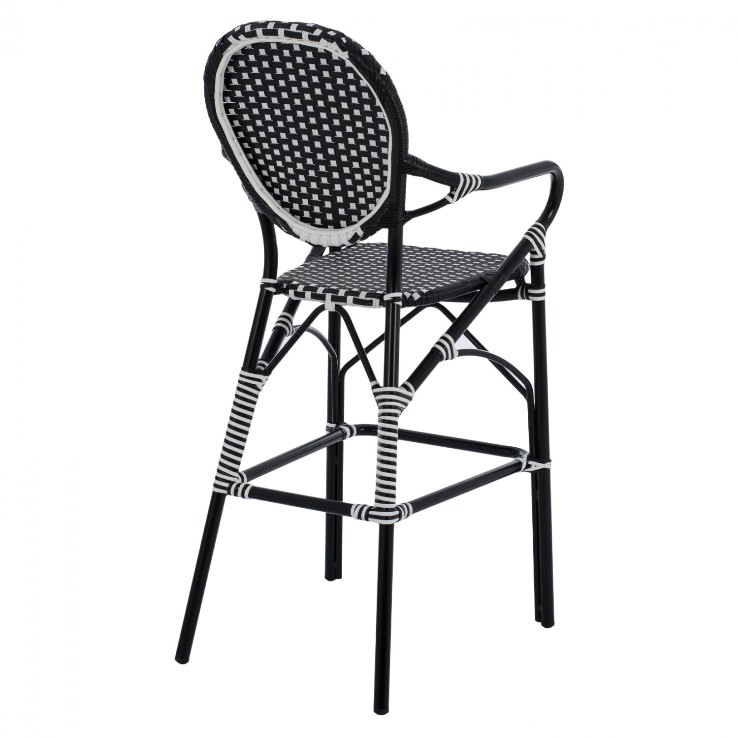 Бар стол Бамбо черно-бял цвят 56x60x126