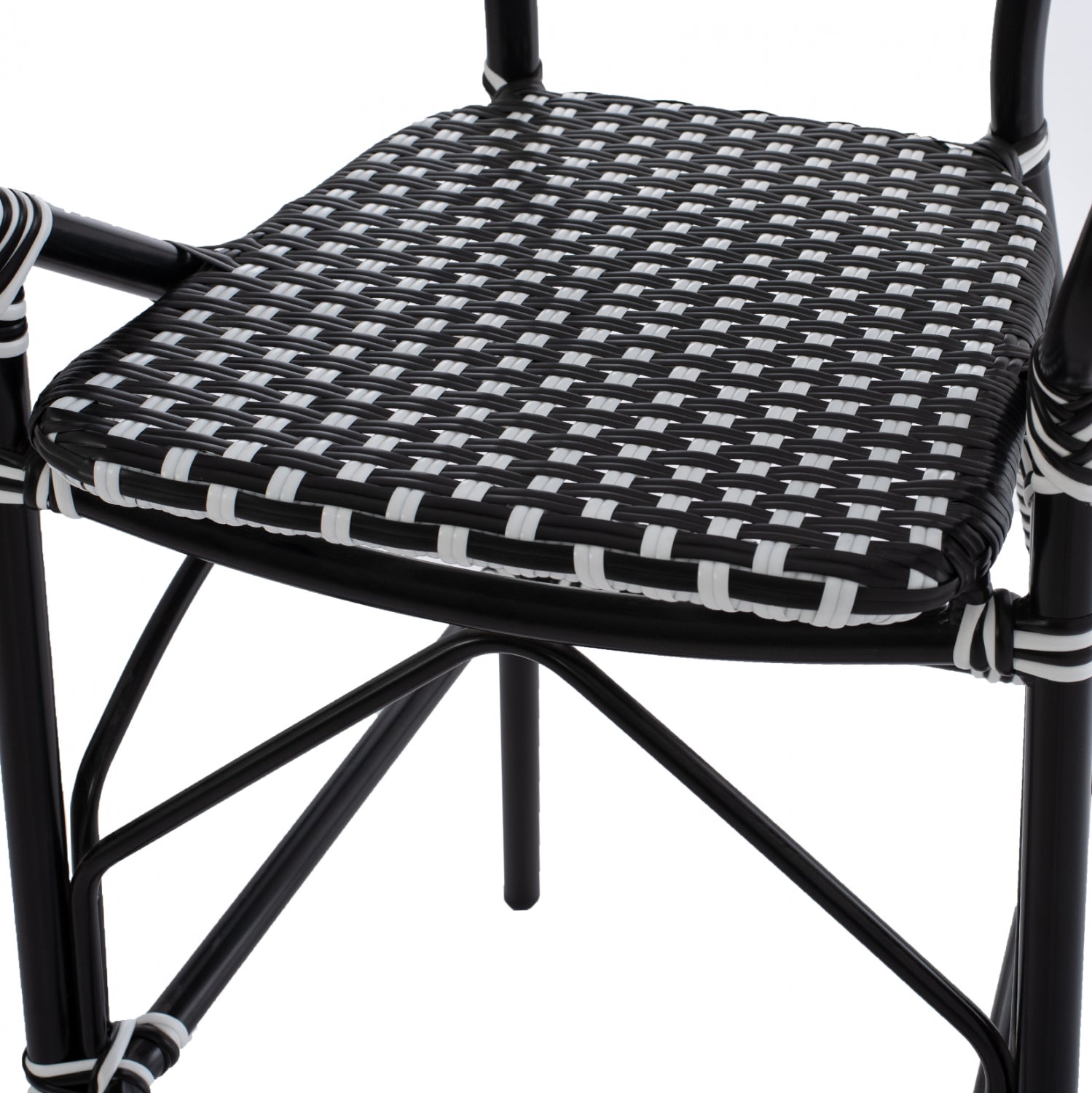 Бар стол Бамбо черно-бял цвят 56x60x126