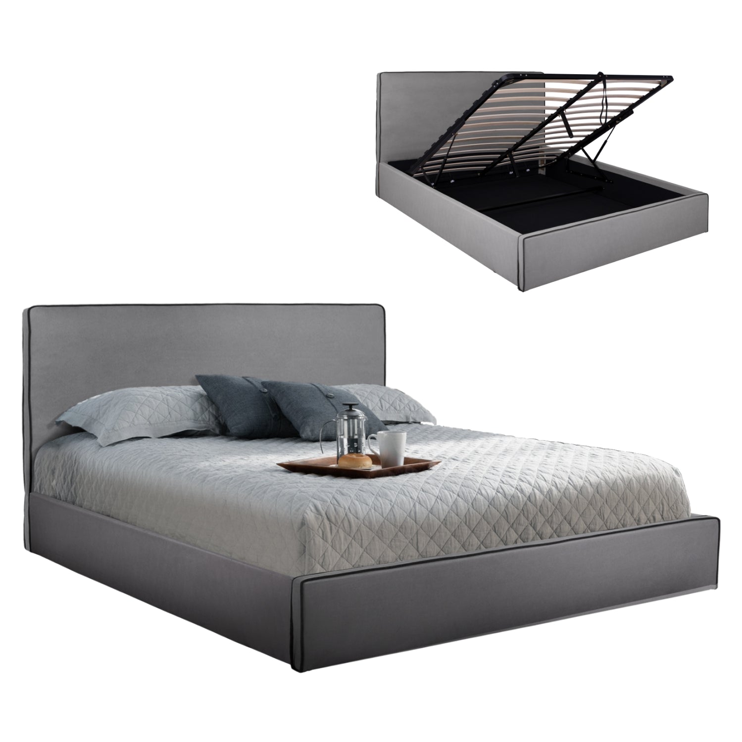 ЛЕГЛО АЛИ 160х200см. С МЯСТО ЗА СЪХРАНЕНИЕ СИВ ПЛАТ