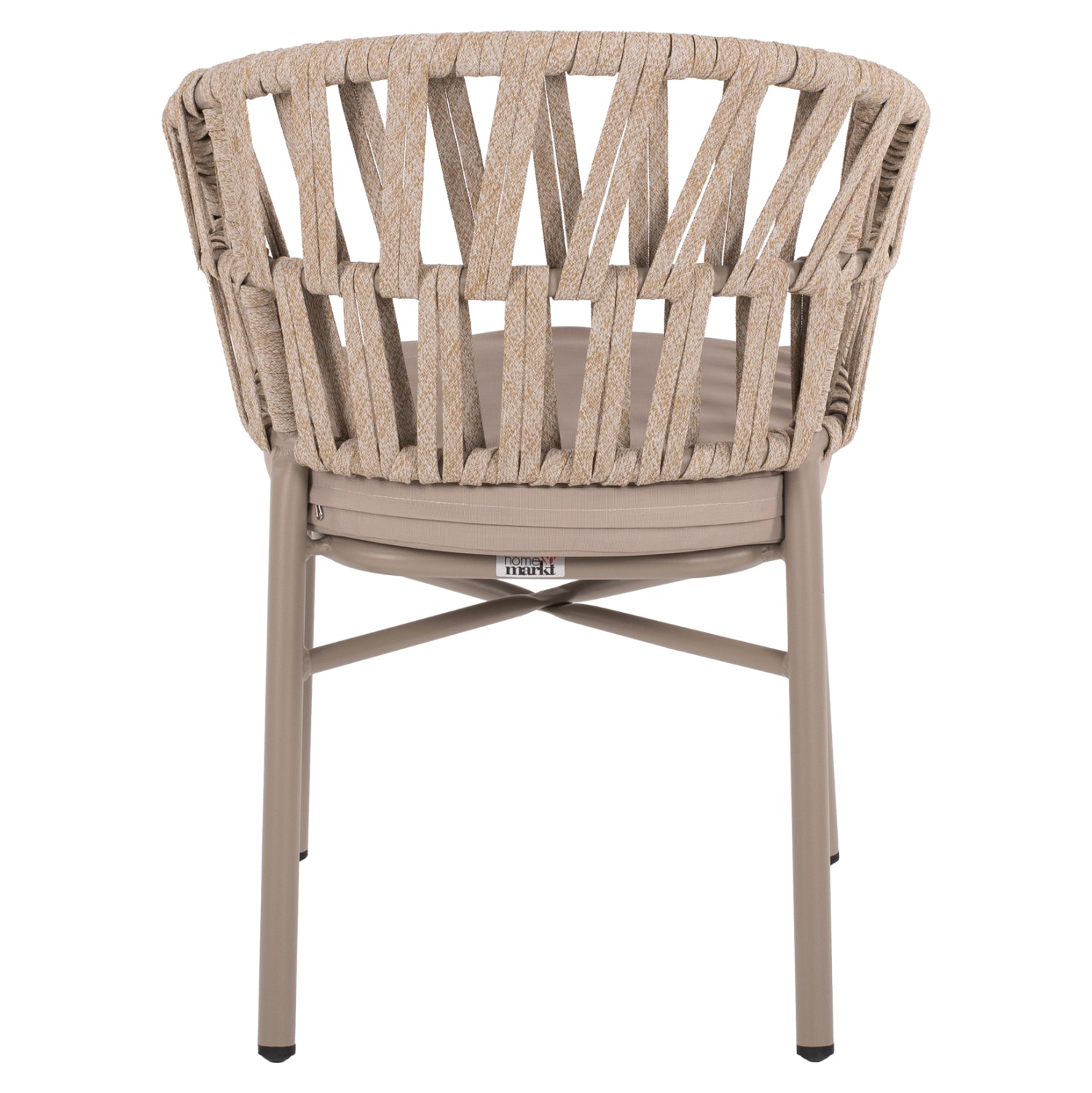 Кресло алуминиево с въже цвят мока 57x56x78