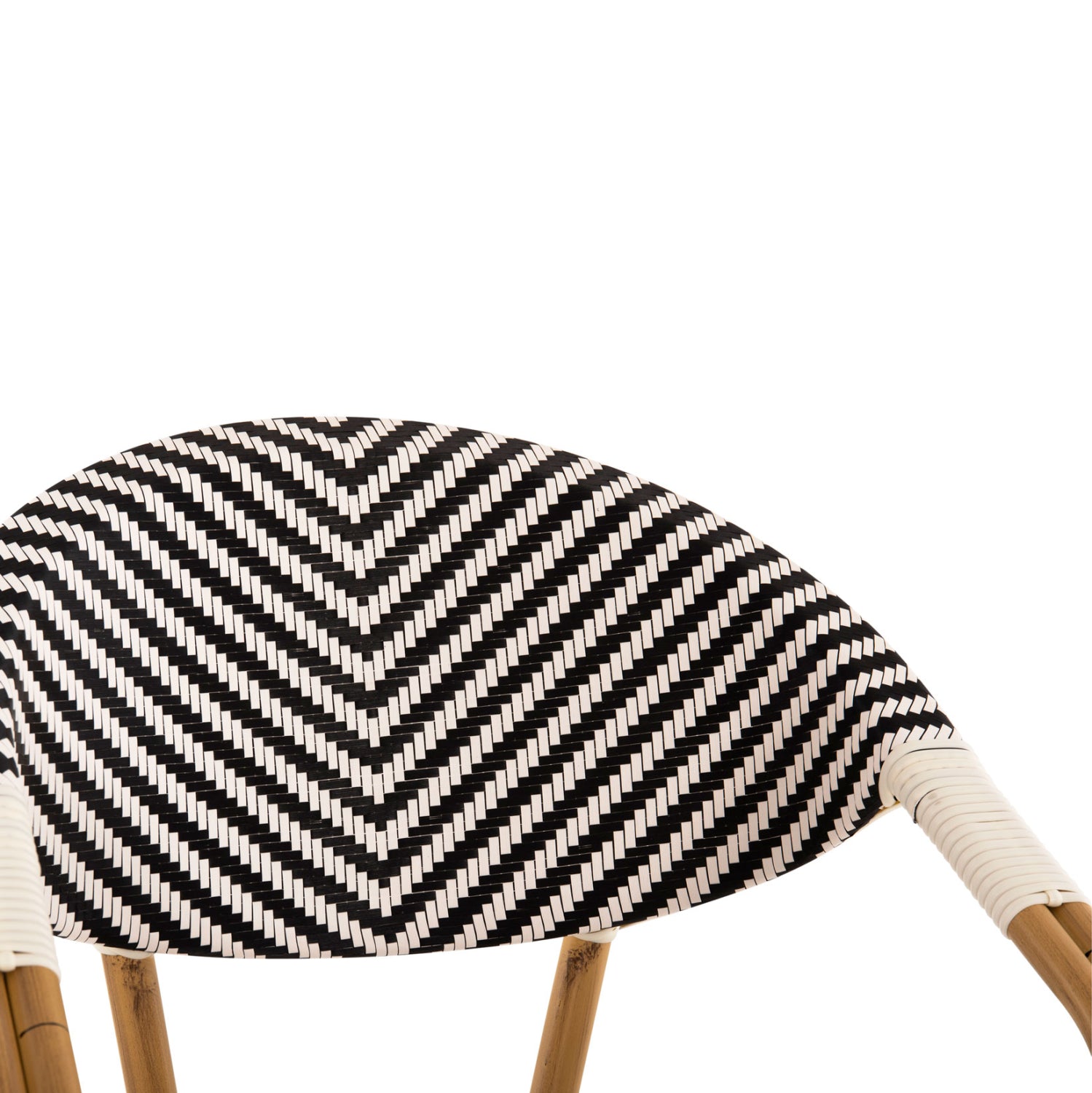 Кресло Бамбу цвят черен-бял 58.5x58x82