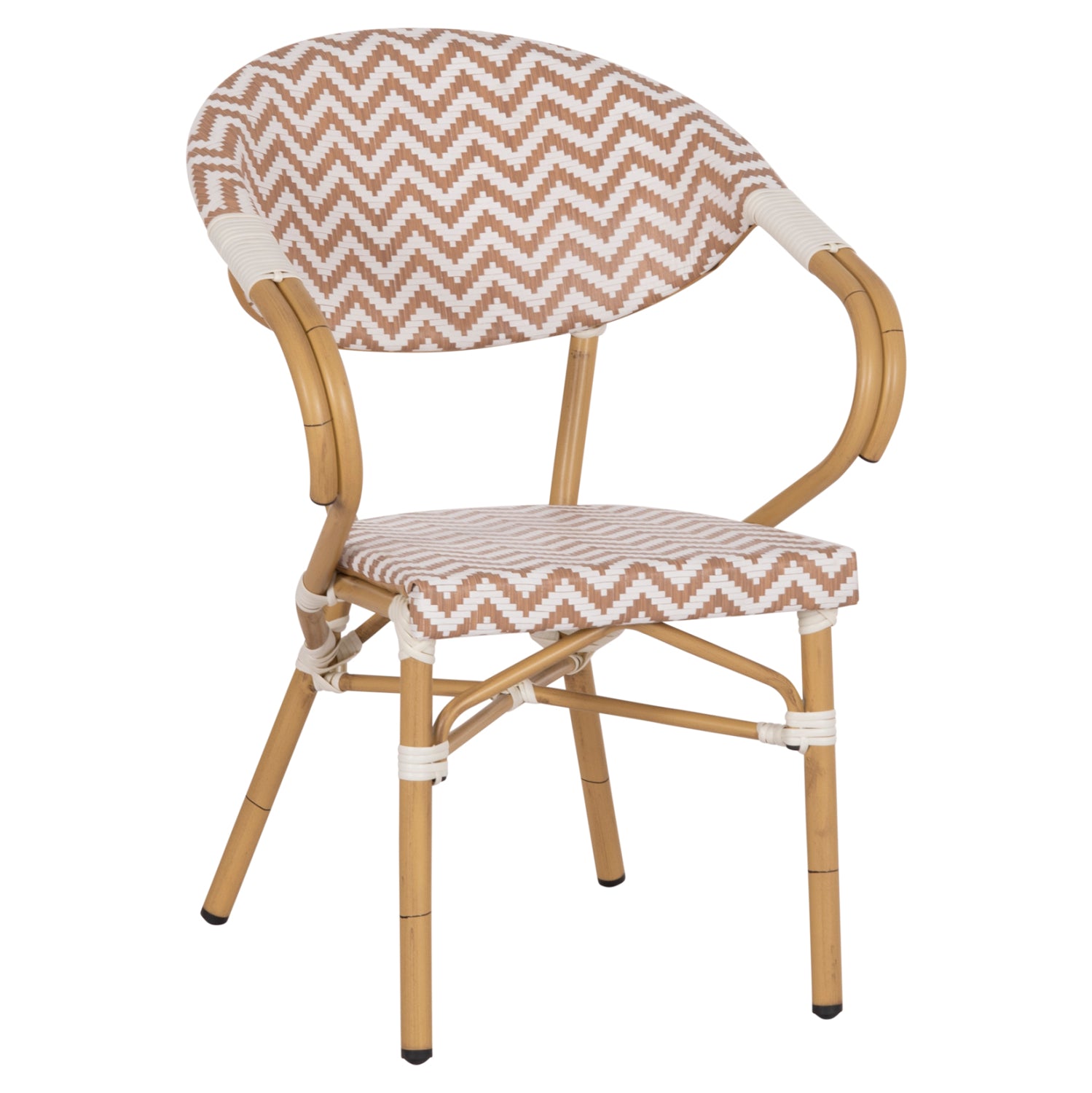 Кресло Бамбу цвят кафяв-бял 58.5x58x82