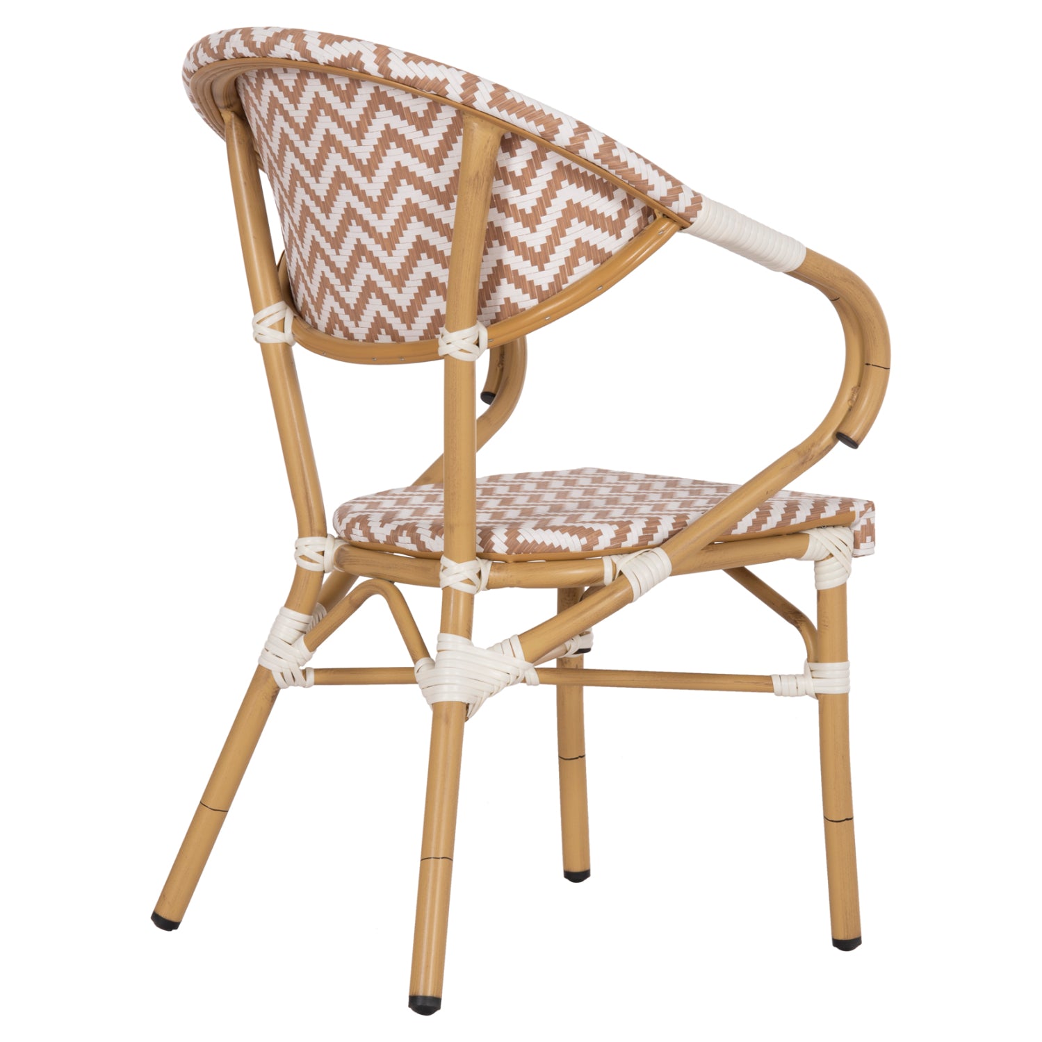 Кресло Бамбу цвят кафяв-бял 58.5x58x82