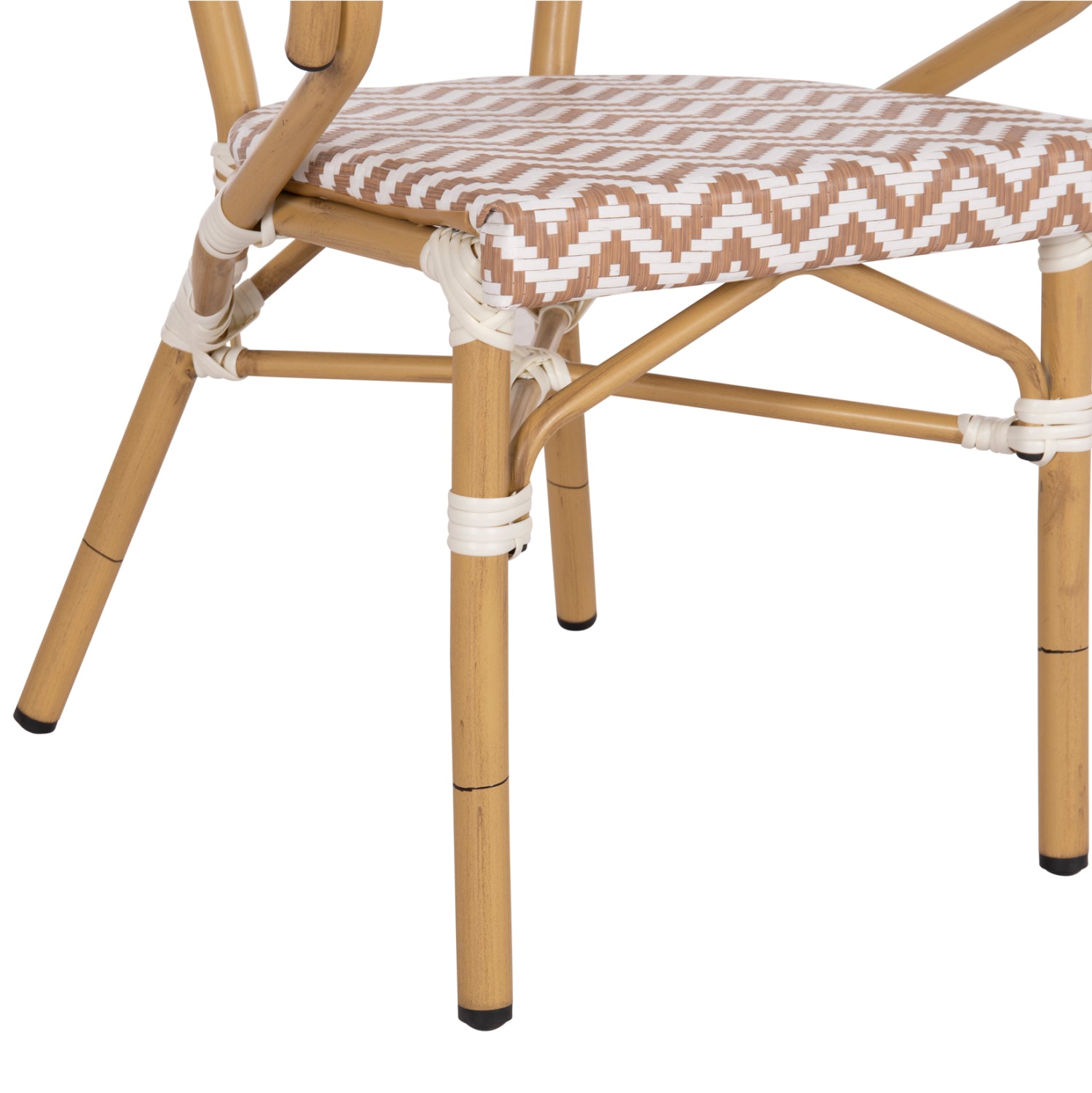 Кресло Бамбу цвят кафяв-бял 58.5x58x82