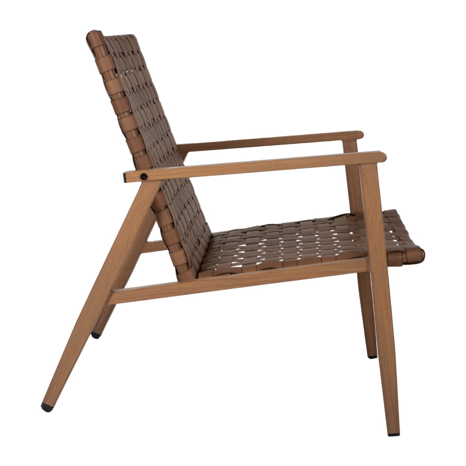 Фотьойл FELIPE Метал, дърво, имитация на ратан, кожа, 63.5x75.5x77см.