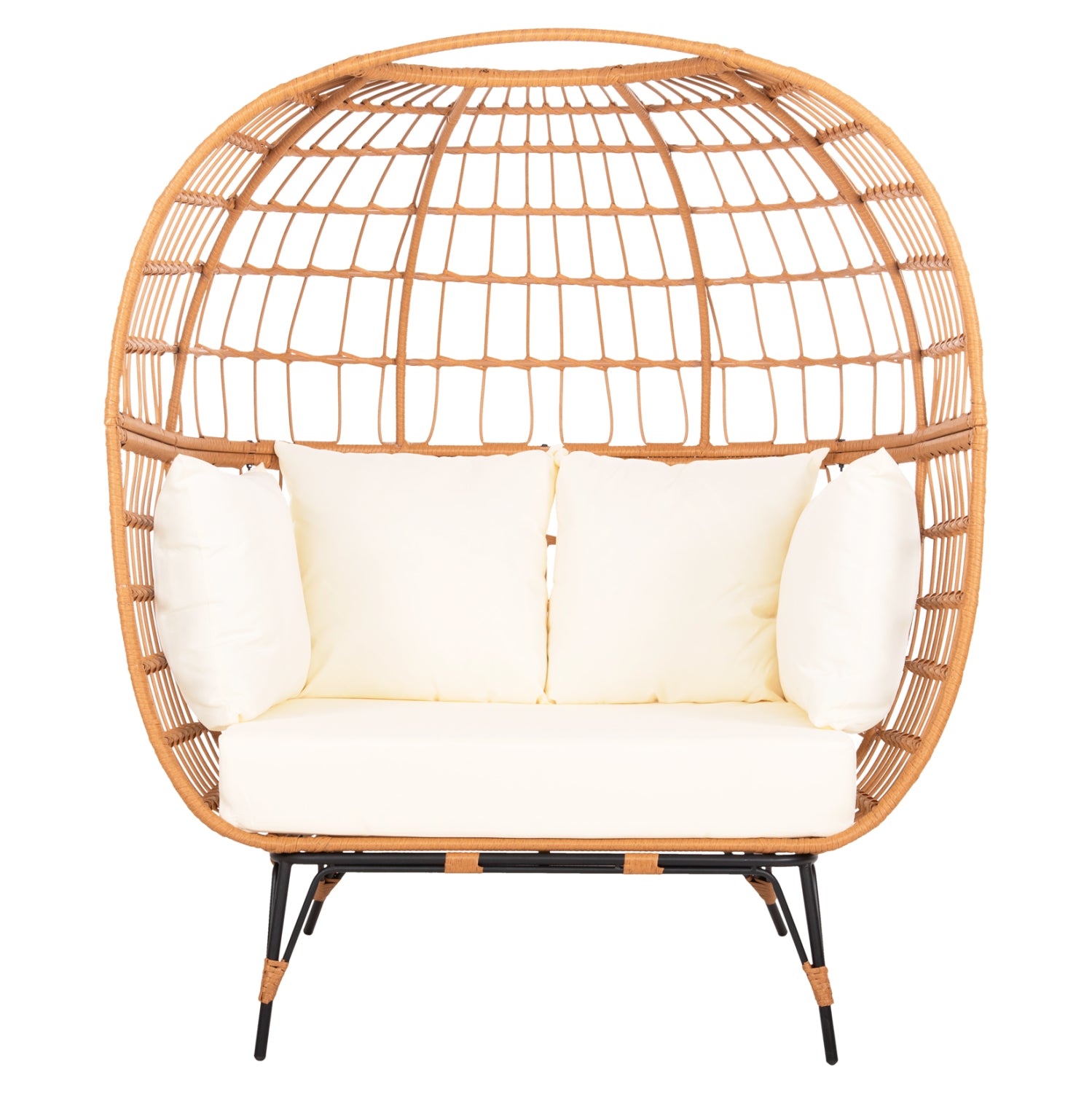 Диван Маями цвят натурал ратан -екрю възглавница 132.5x90x154