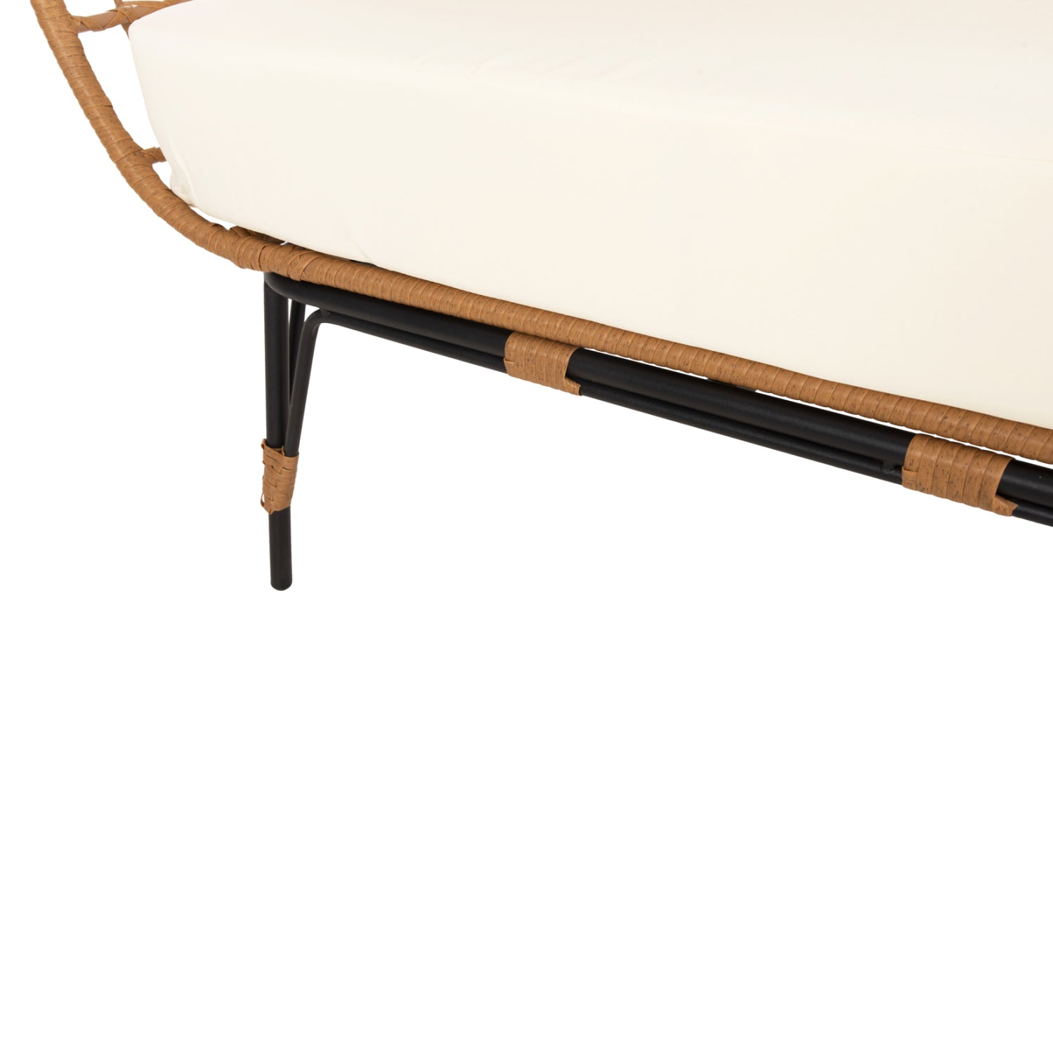 Диван Маями цвят натурал ратан -екрю възглавница 132.5x90x154