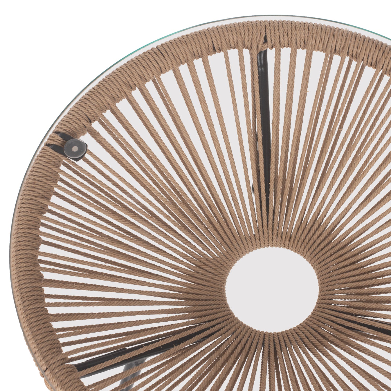 Маса Акапулко цвят черен-натурал ф47/45см