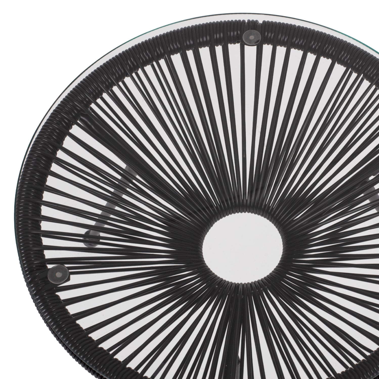 Маса Алегра черен цвят ратан Φ47x45