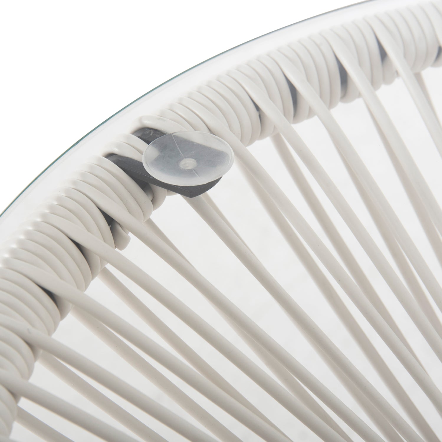 Маса Акапулко цвят бял ратан -черен метал