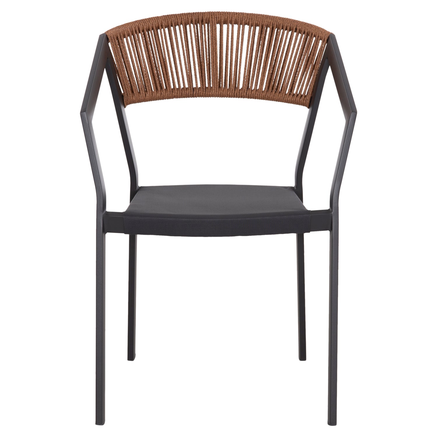 Кресло MIRI цвят антрацит-бежов ратан 57x63x82