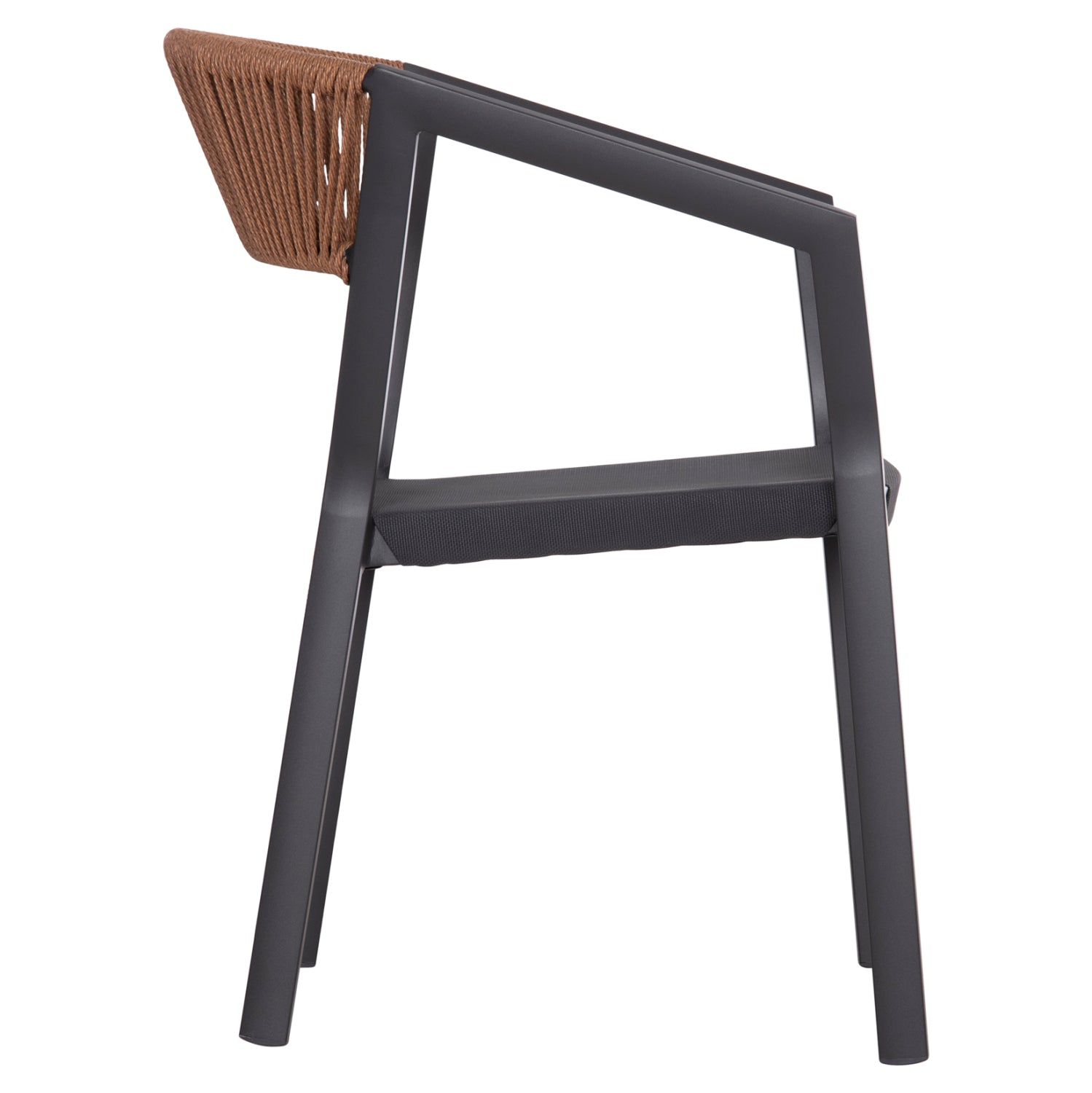 Кресло MIRI цвят антрацит-бежов ратан 57x63x82