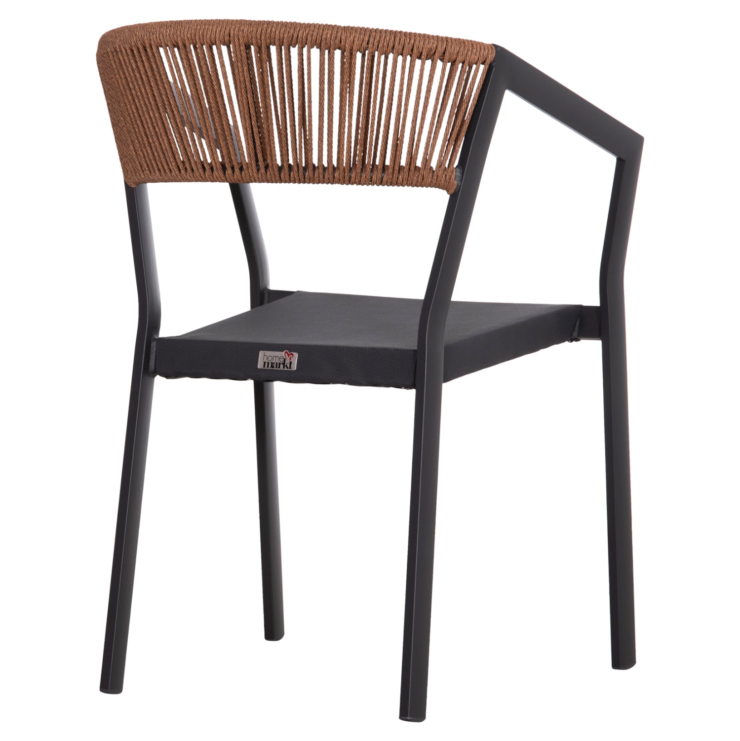 Кресло MIRI цвят антрацит-бежов ратан 57x63x82